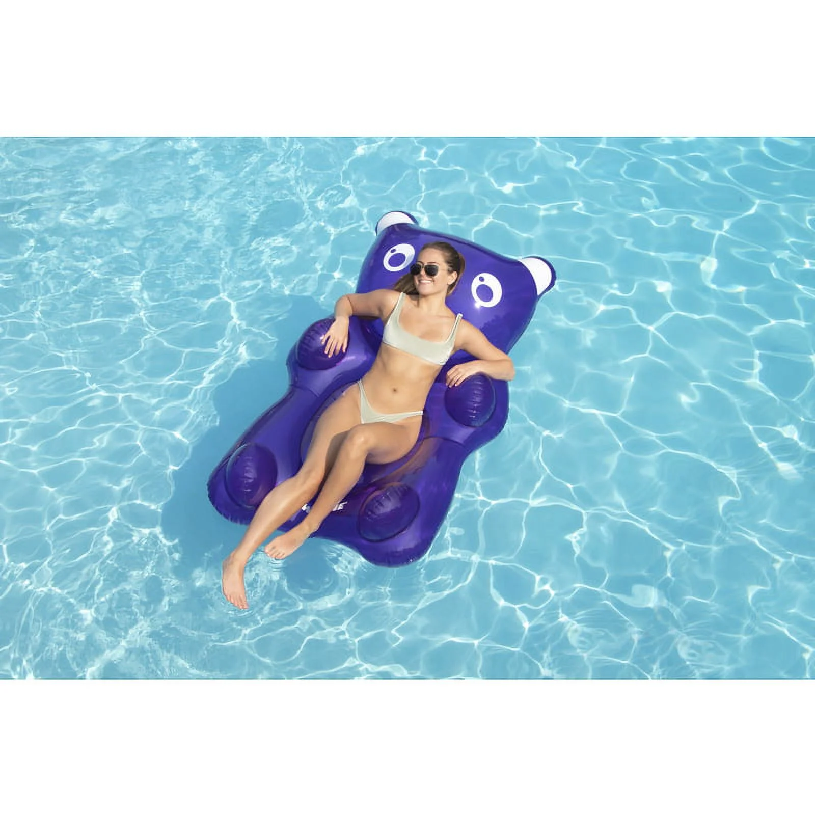 Swimline Inflatable Gummy Bear Pool Float Assortment, Blue, Green, Purple, 60″ x 37″ x 20″