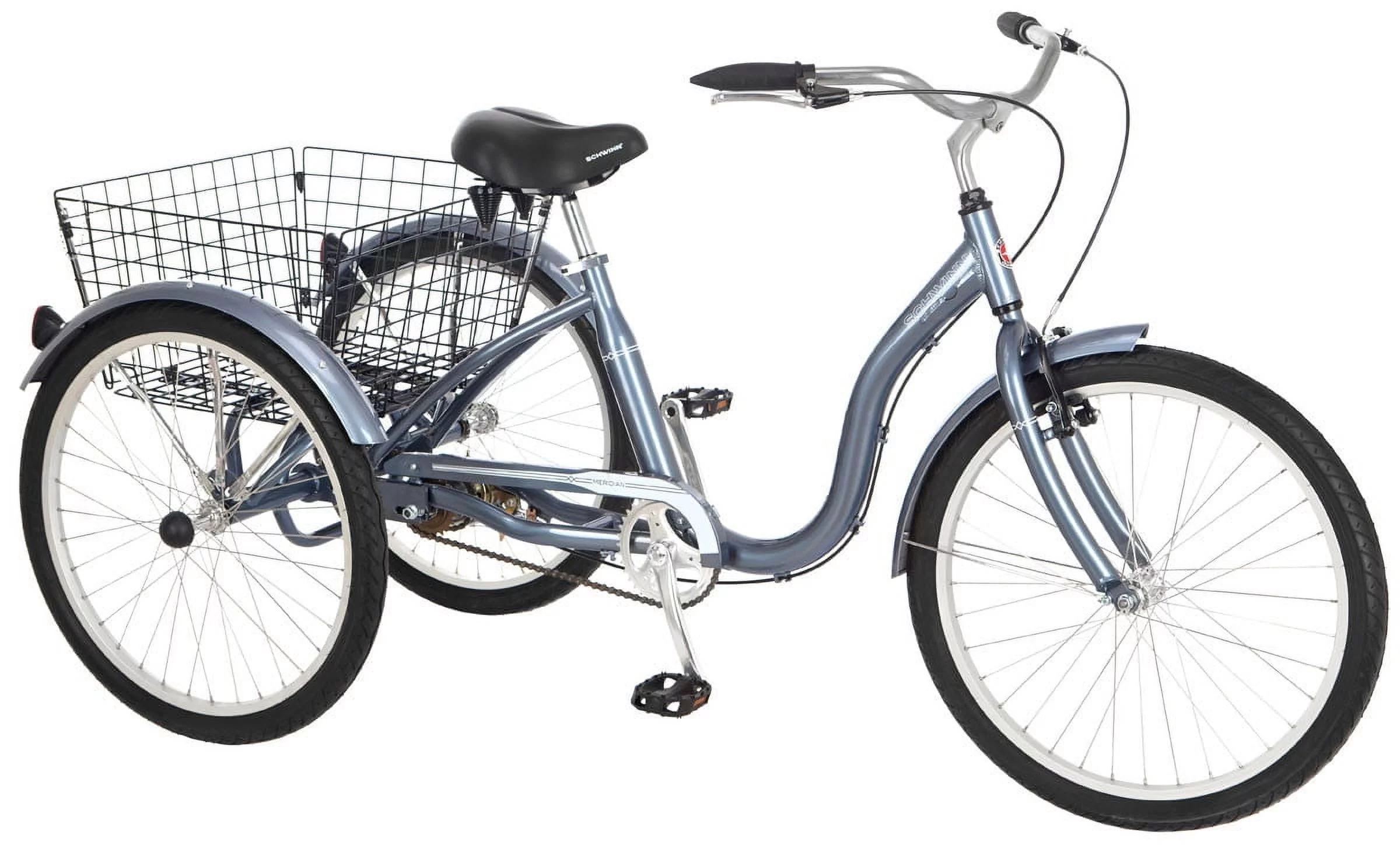 Schwinn Meridian Adult Tricycle, 24″ wheels, rear storage basket, Slate