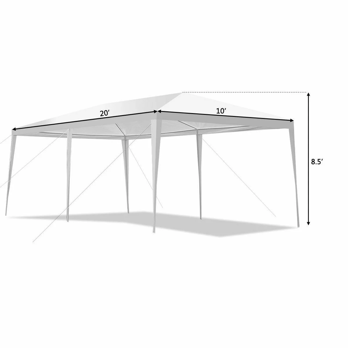 Costway 10’x20′ Canopy Tent Heavy Duty Wedding Party Tent 4 Sidewalls W/Carry Bag