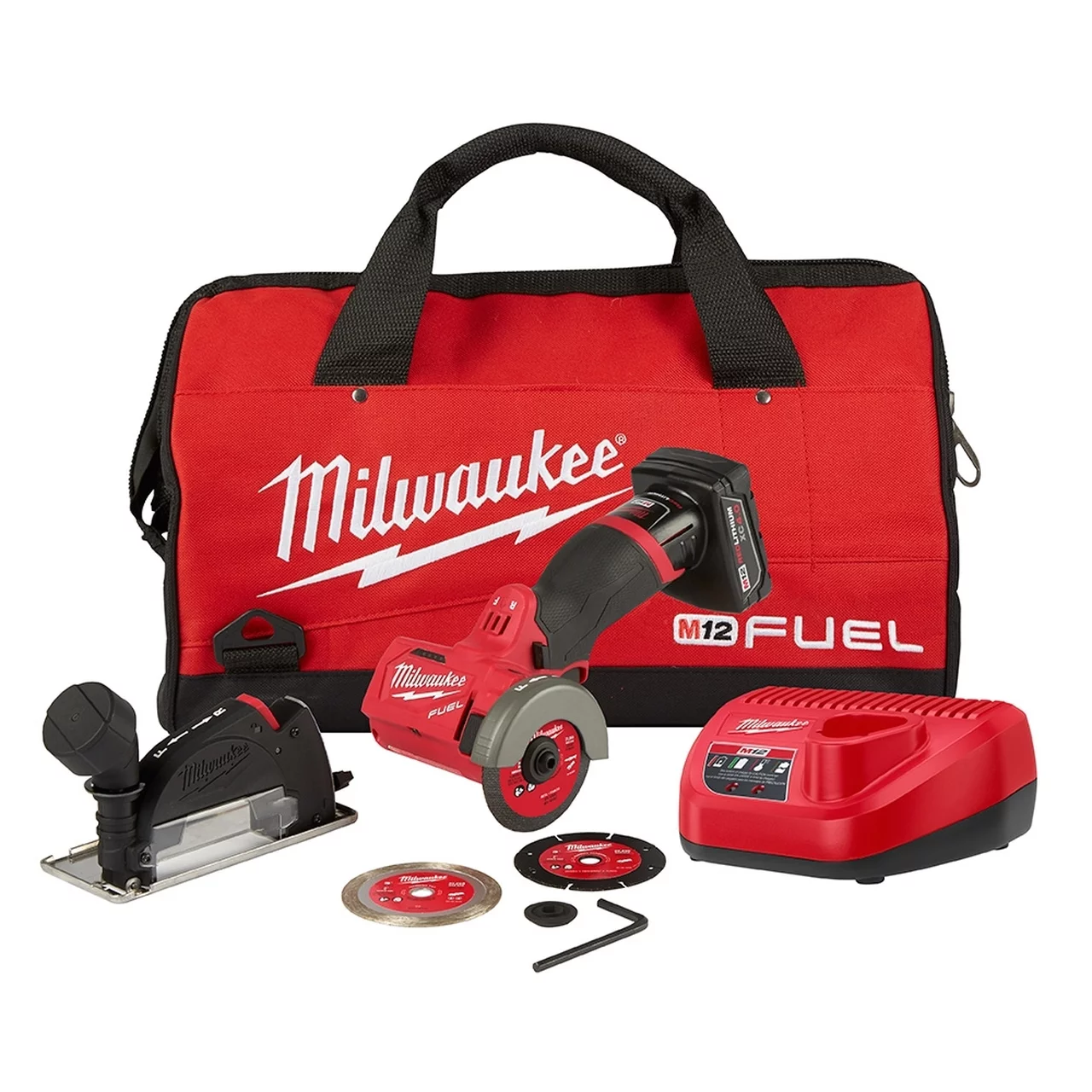 1 Set, Milwaukee 2522-21Xc M12 Fuel 3 In. Compact Cut Off Tool – Kit