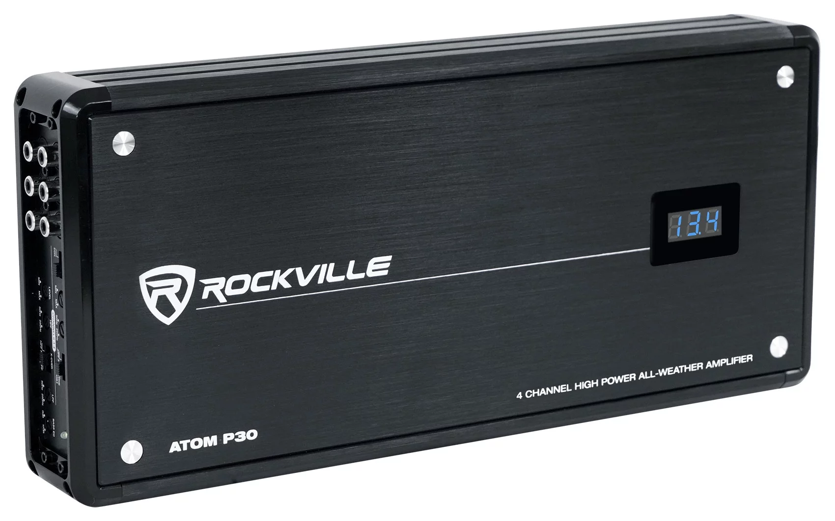 Rockville ATOM P30 2400 Watt 4-Channel Marine/ATV/Car Amplifier Amp+Volt Meter