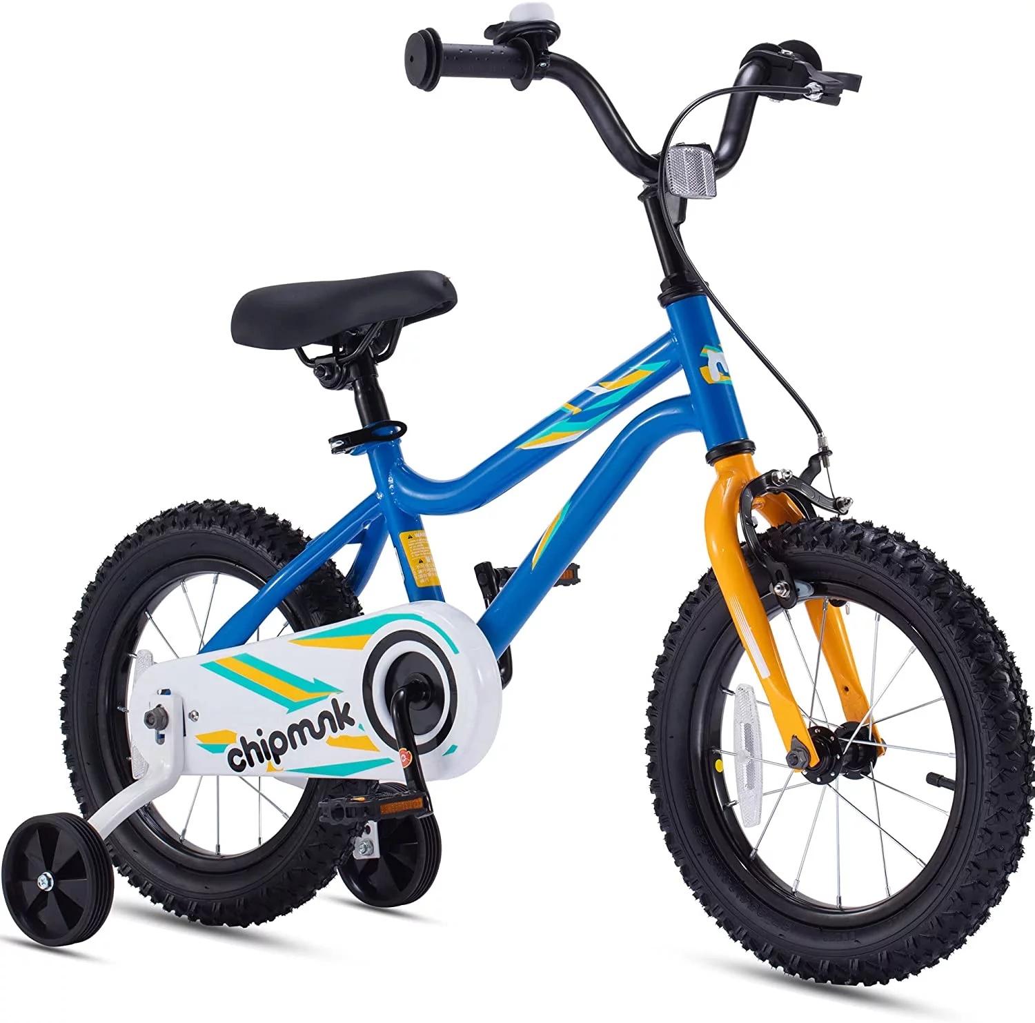 RoyalBaby Chipmunk Kids Bike Boys Girls 16 Inch Bicycle with Training Wheels and Kickstand Black