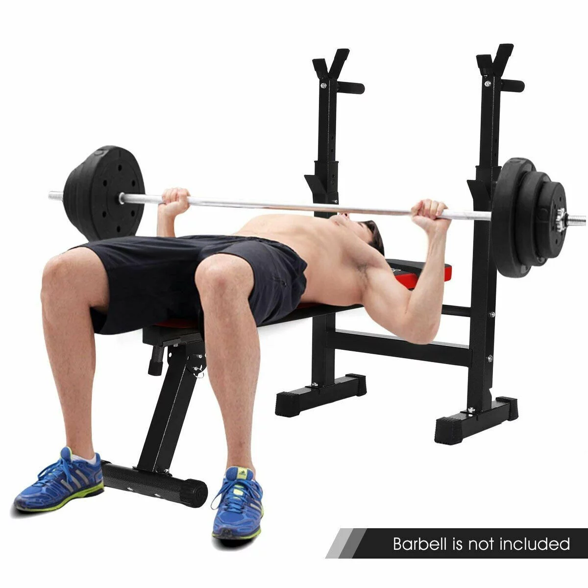 SUGIFT Adjustable Weight Bench with 330 Lbs. Black/Red