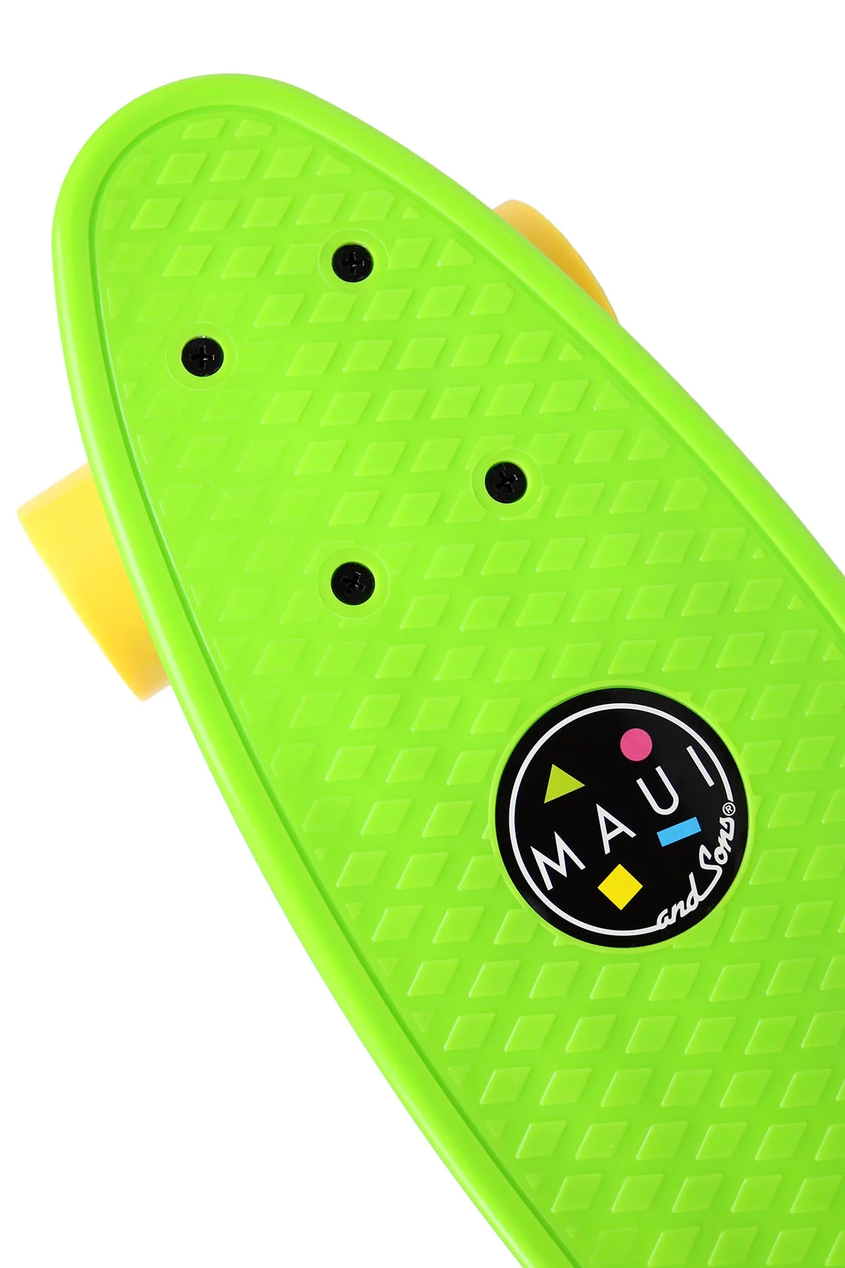 Maui and Sons 22 inch Green Cookie Logo Retro Cruiser Skateboard, 60mm Diameter PU Wheels