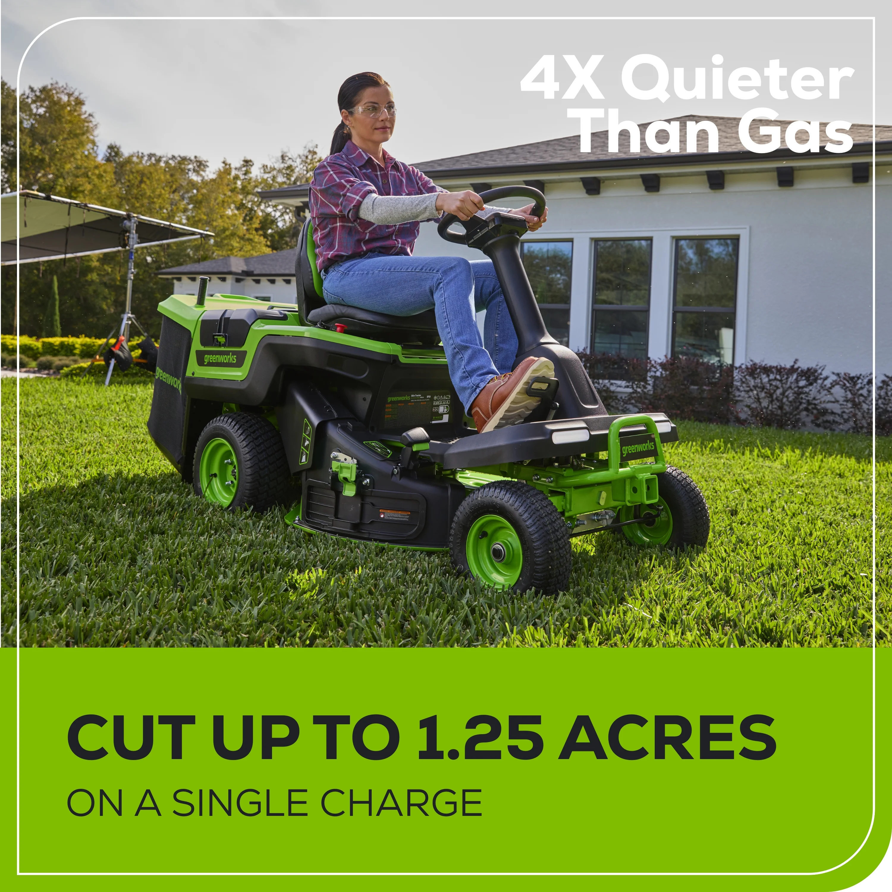 Greenworks 60V 30?? CrossoverT Riding Lawn Tractor with (2) 8.0 Ah, (2) 4.0 Ah Batteries & 600-Watt Charger 7421902