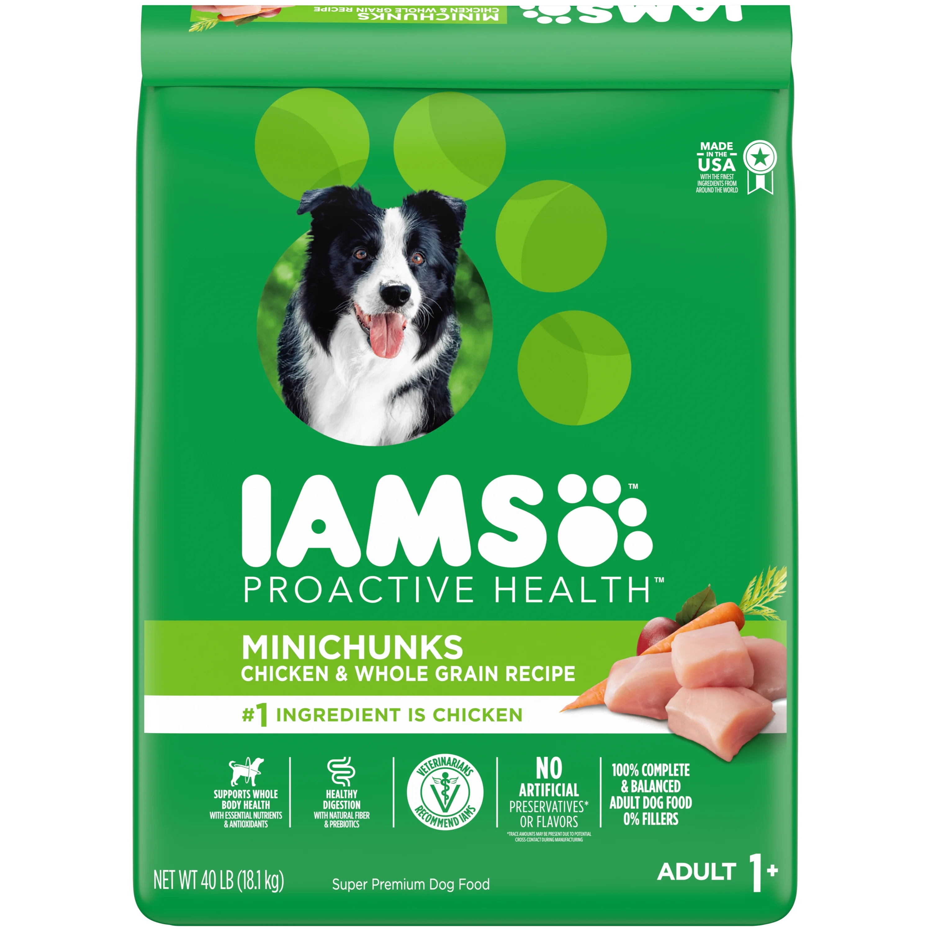 Iams Proactive Health Minichunks Dry Dog Food With Real Chicken And Whole Grains, 40 Lb. Bag