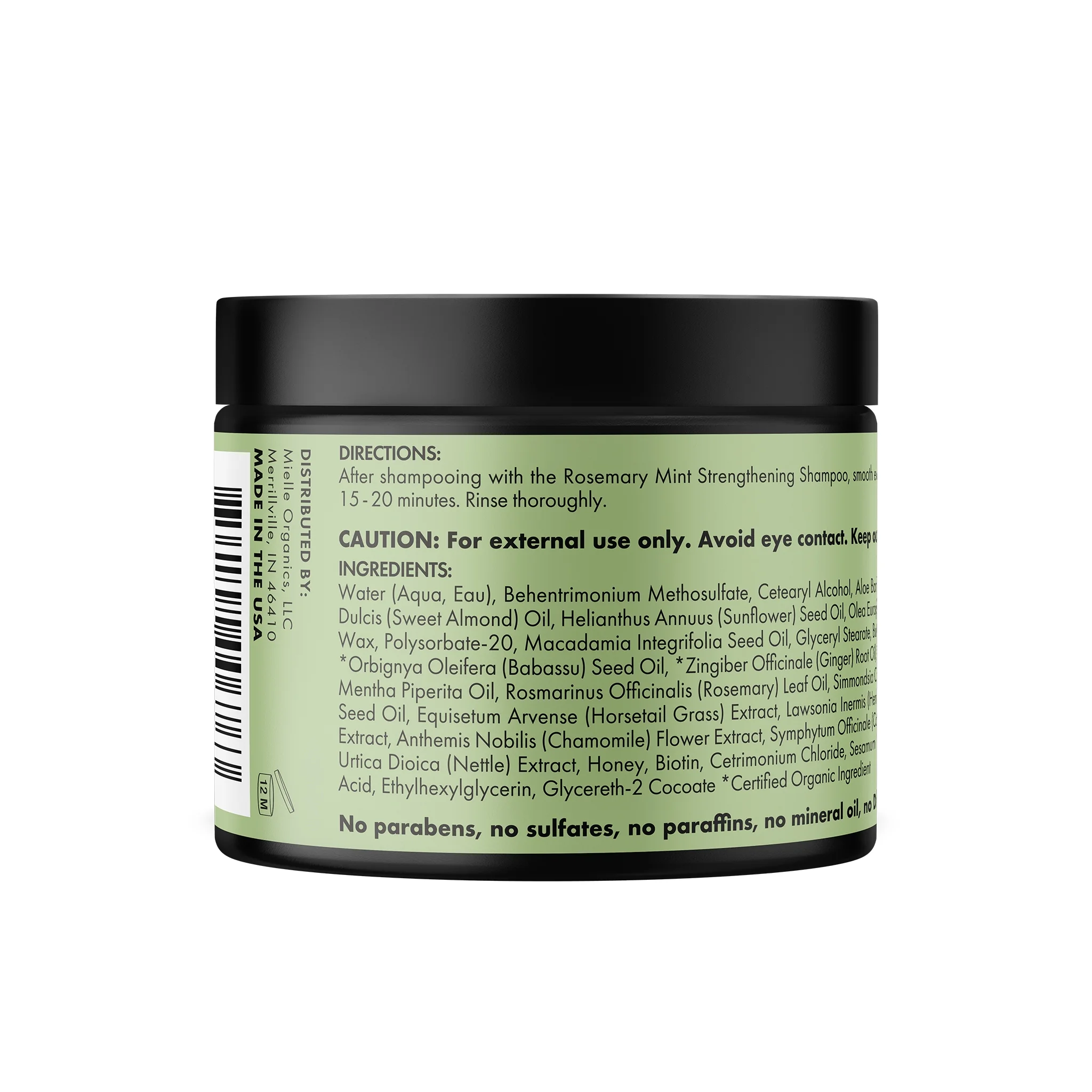 Mielle Strengthen Moisturize Nourish Hair Mask W/ Biotin, Rosemary, Coco Oil & Honey 12 Oz