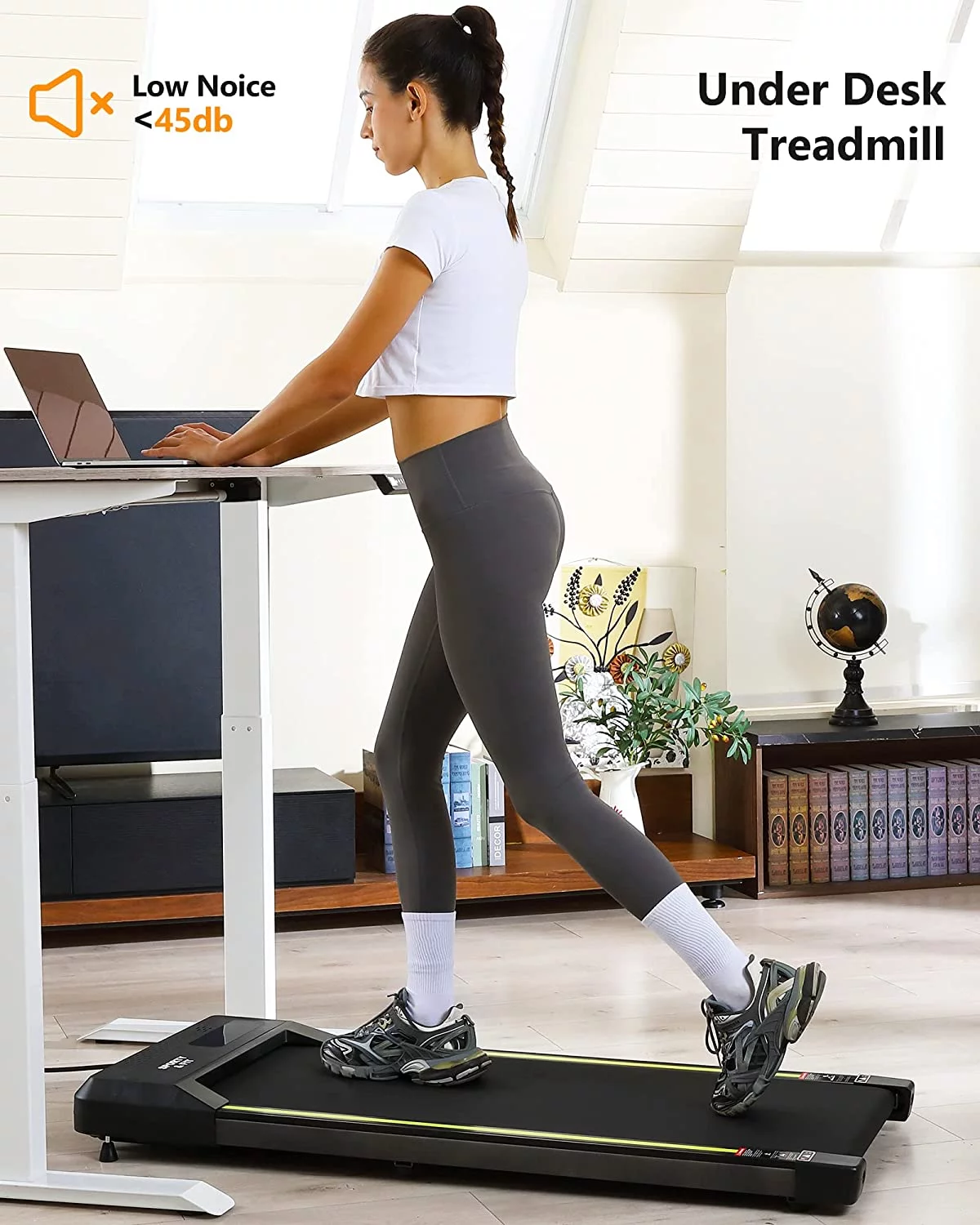 Towallmark Treadmills for Home, Walking Pad Treadmill with Bluetooth Speaker & Remote Control, Slim & Portable ,Gray