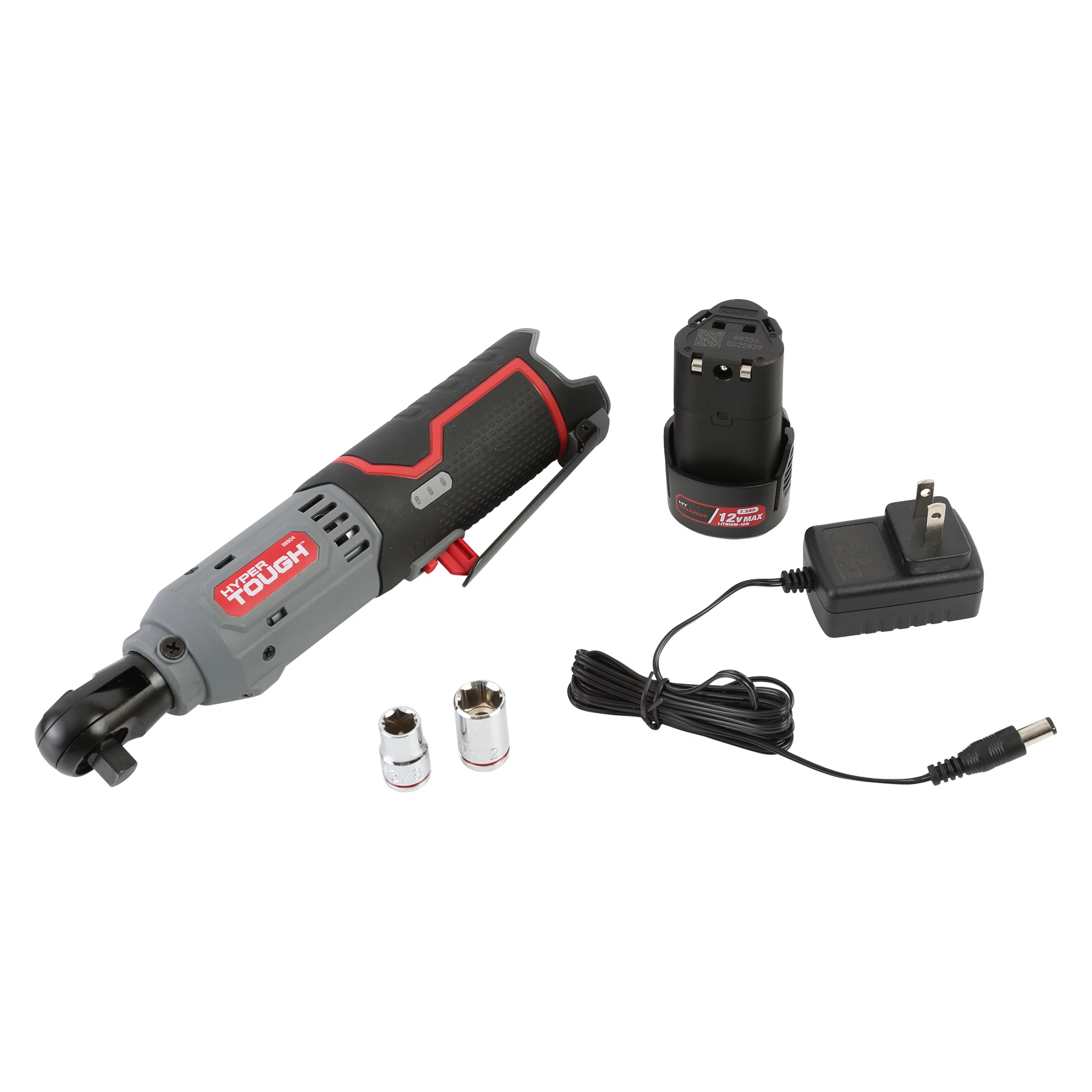 Hyper Tough 12V Max* Lithium-Ion Cordless 3/8-Inch Ratchet with 1.5Ah Battery and Charger, 98804