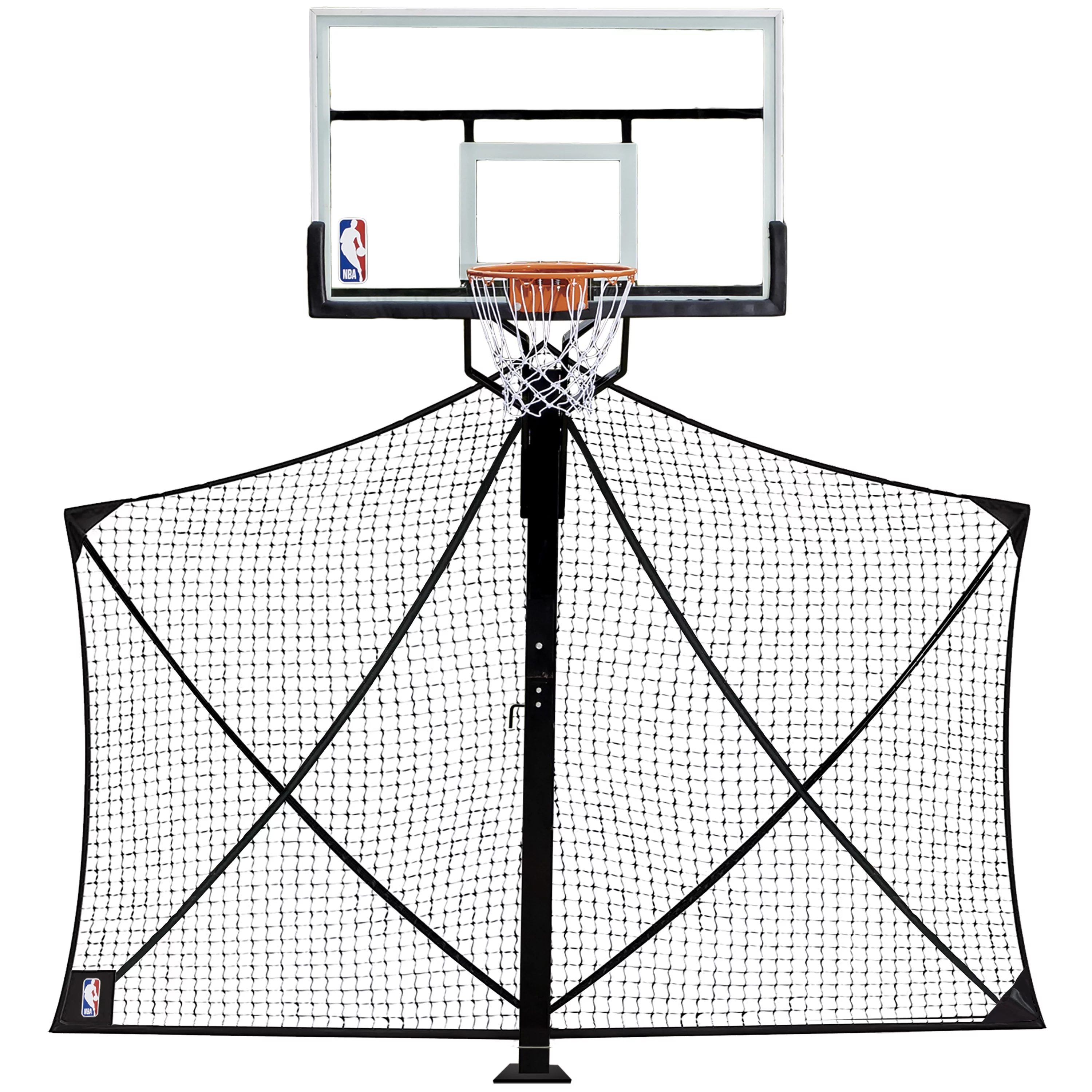 NBA Official 8’x10′ Folding Basketball Backstop Net, All-Weather, Black