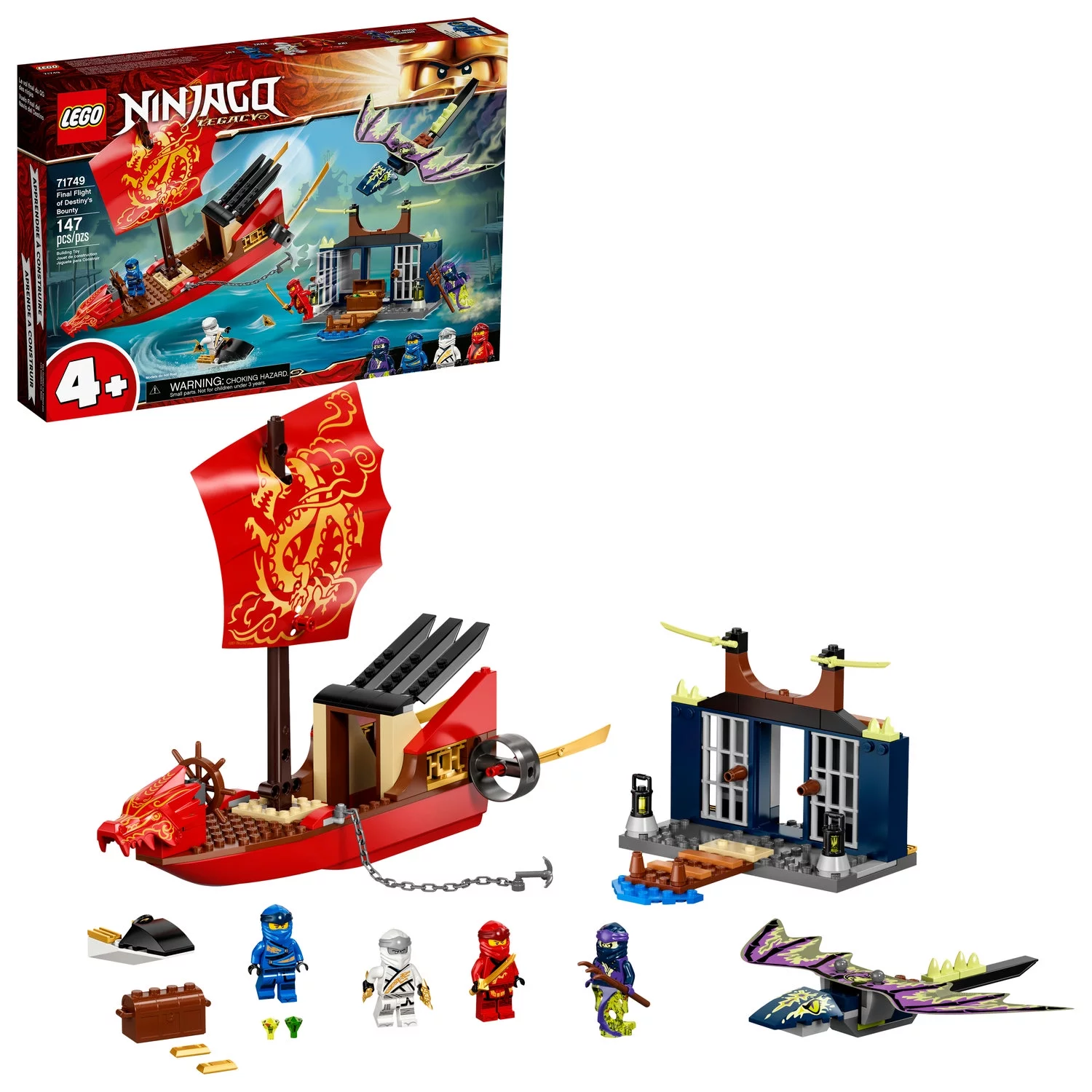 LEGO NINJAGO Legacy Final Flight of Destiny’s Bounty 71749 Building Toy (147 Pieces)