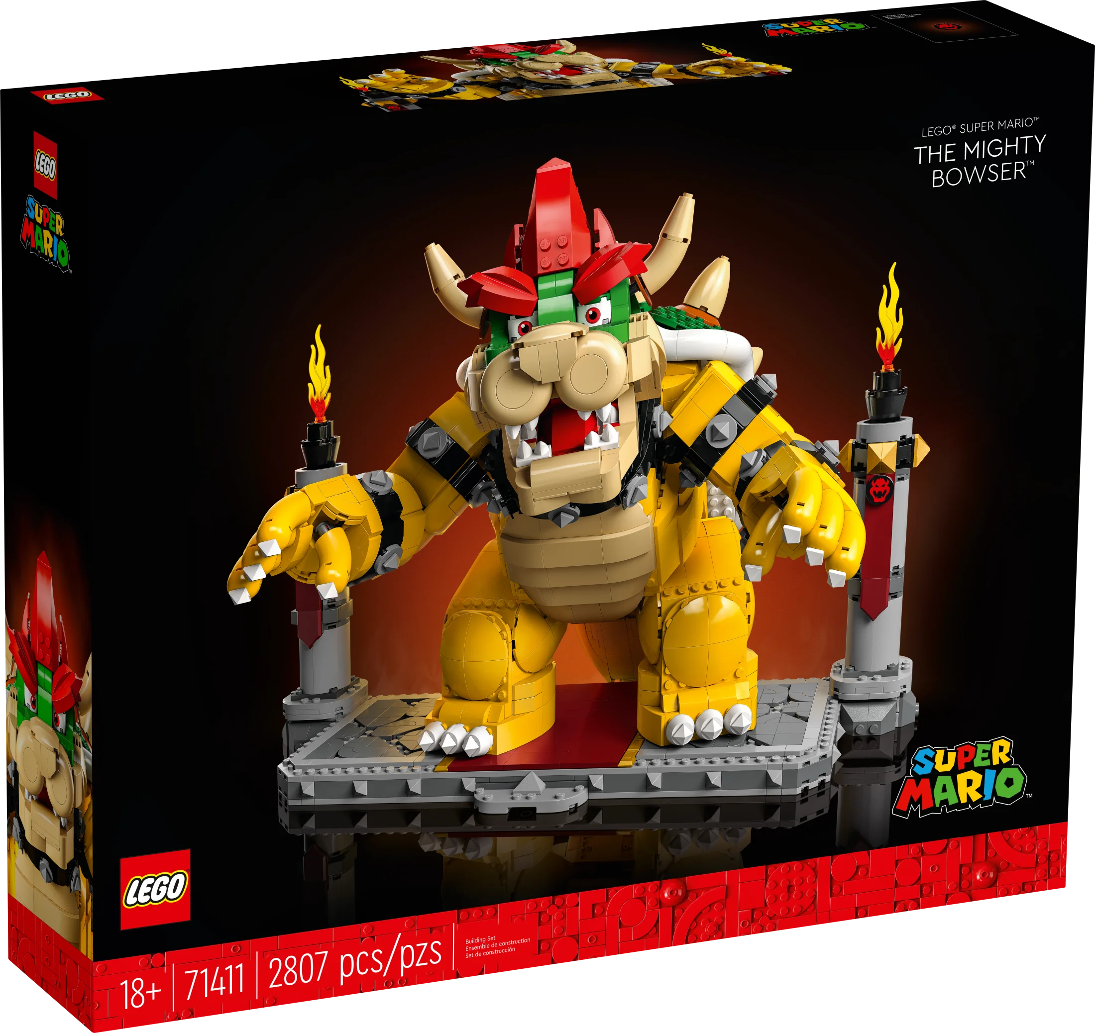 LEGO Super Mario The Mighty Bowser, 3D Build and Display Kit, Collectible Posable Character Figure with Battle Platform, Video Game Toy Idea for Fans of Super Mario Bros, 71411