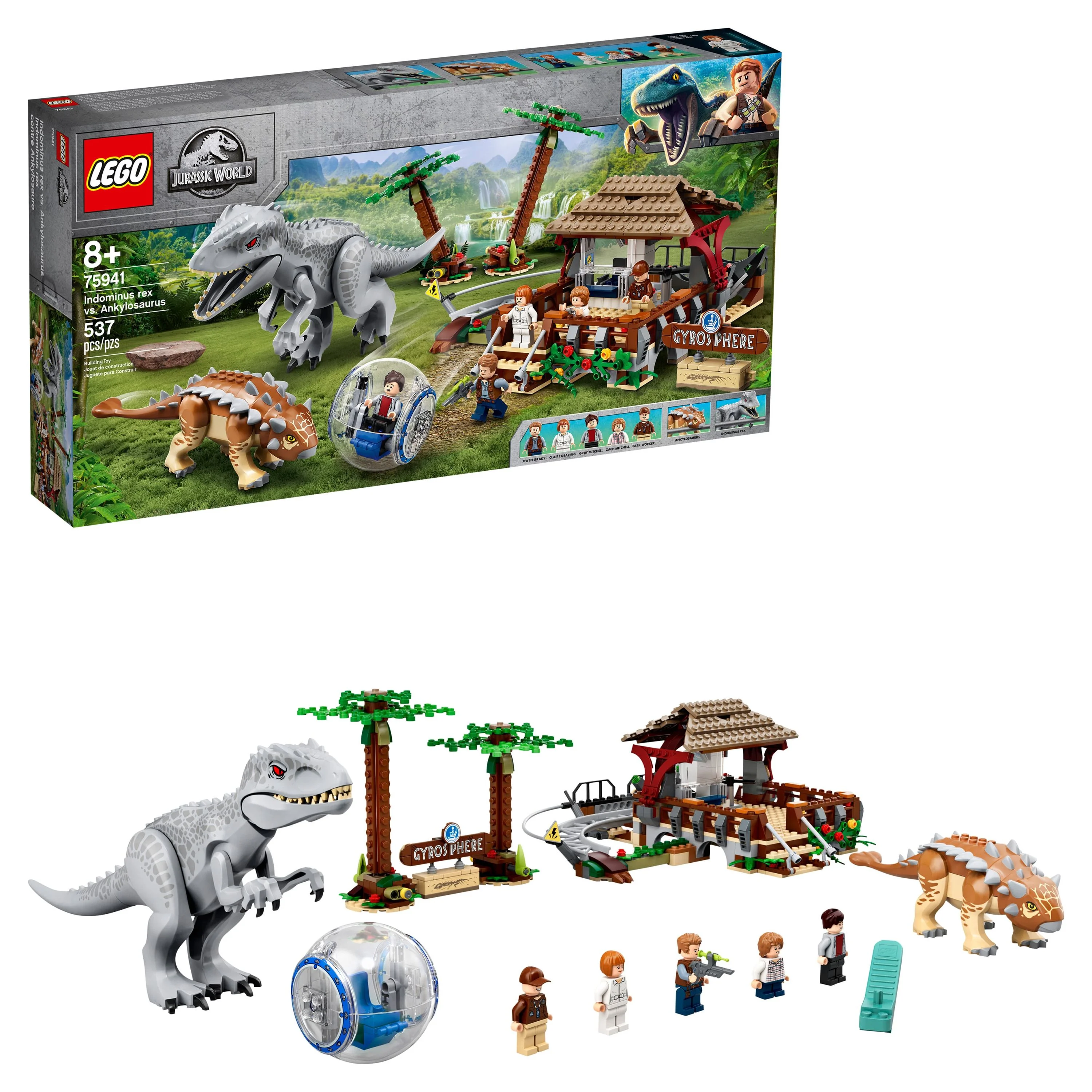 LEGO 75941 Jurassic World Indominus rex vs. Ankylosaurus Toy Building Kit (537 Pieces)