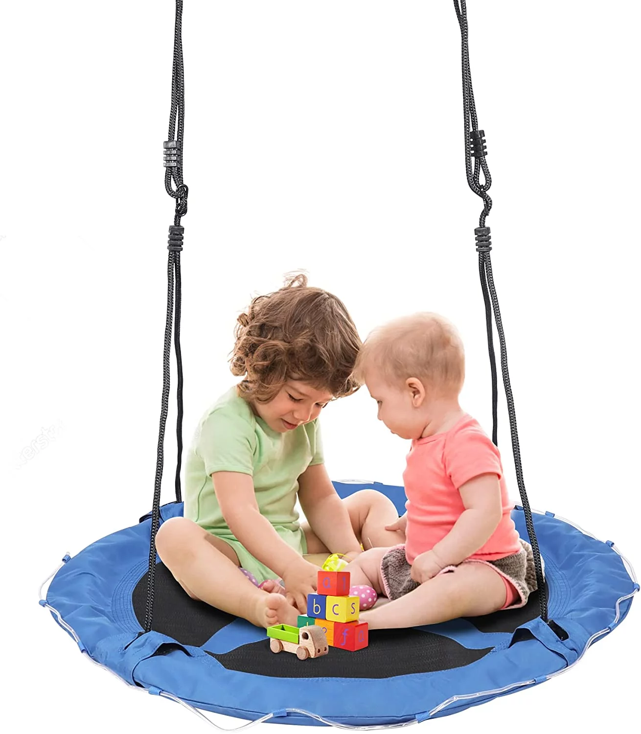 REDCAMP 43″ Flying Saucer Swing for Kids Outdoor, Large Round Tire Swings for Trees and Swingset, Strong Heavy Duty for Outside Playground, 500LBS Weight Capacity, Blue