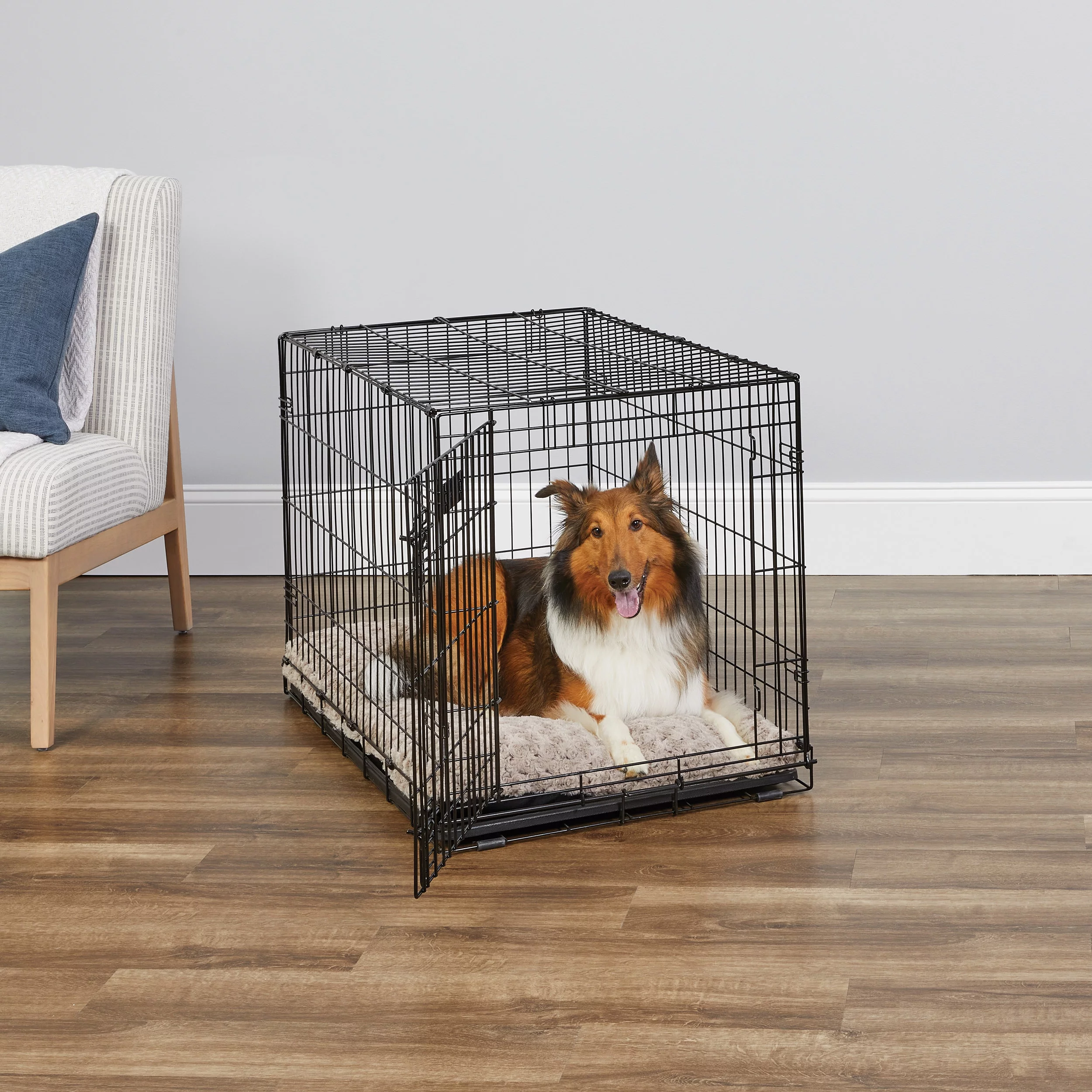 MidWest Double Door iCrate Metal Dog Crate, 18″