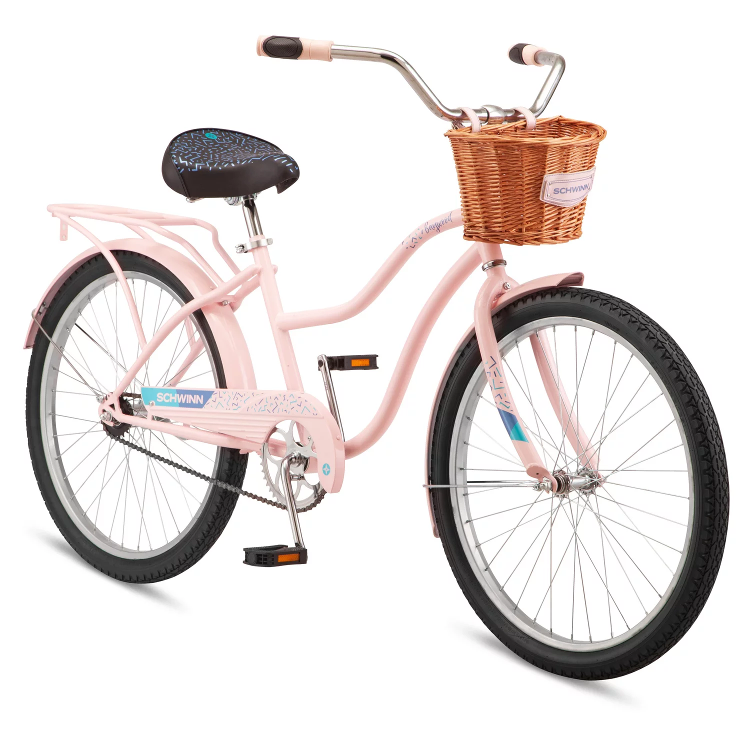 Schwinn Schwinn Baywood 1 Deluxe Cruiser Bike, 24-Inch Wheels, Single Speed, Pink