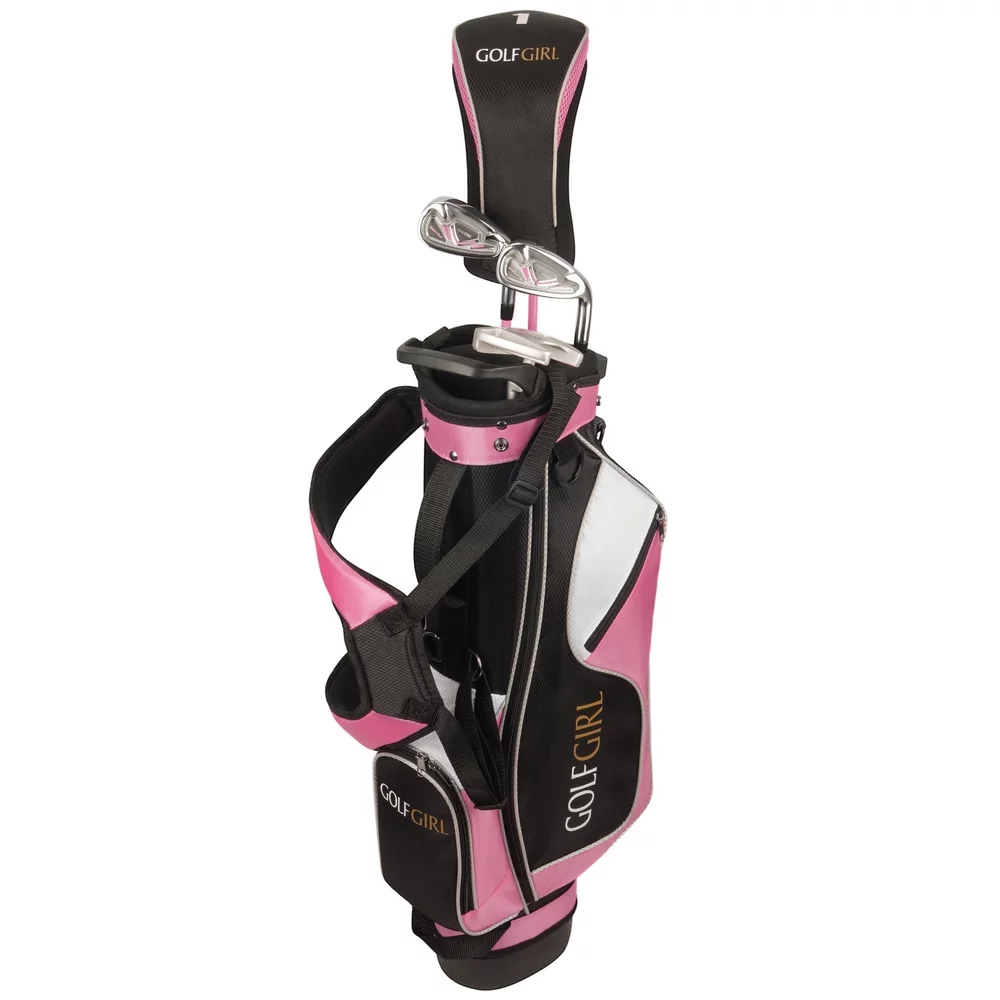 Golf Girl Junior Girls Golf Set V3 with Pink Clubs and Bag, Ages 4-7 (Up to 4′ 6), Right Hand