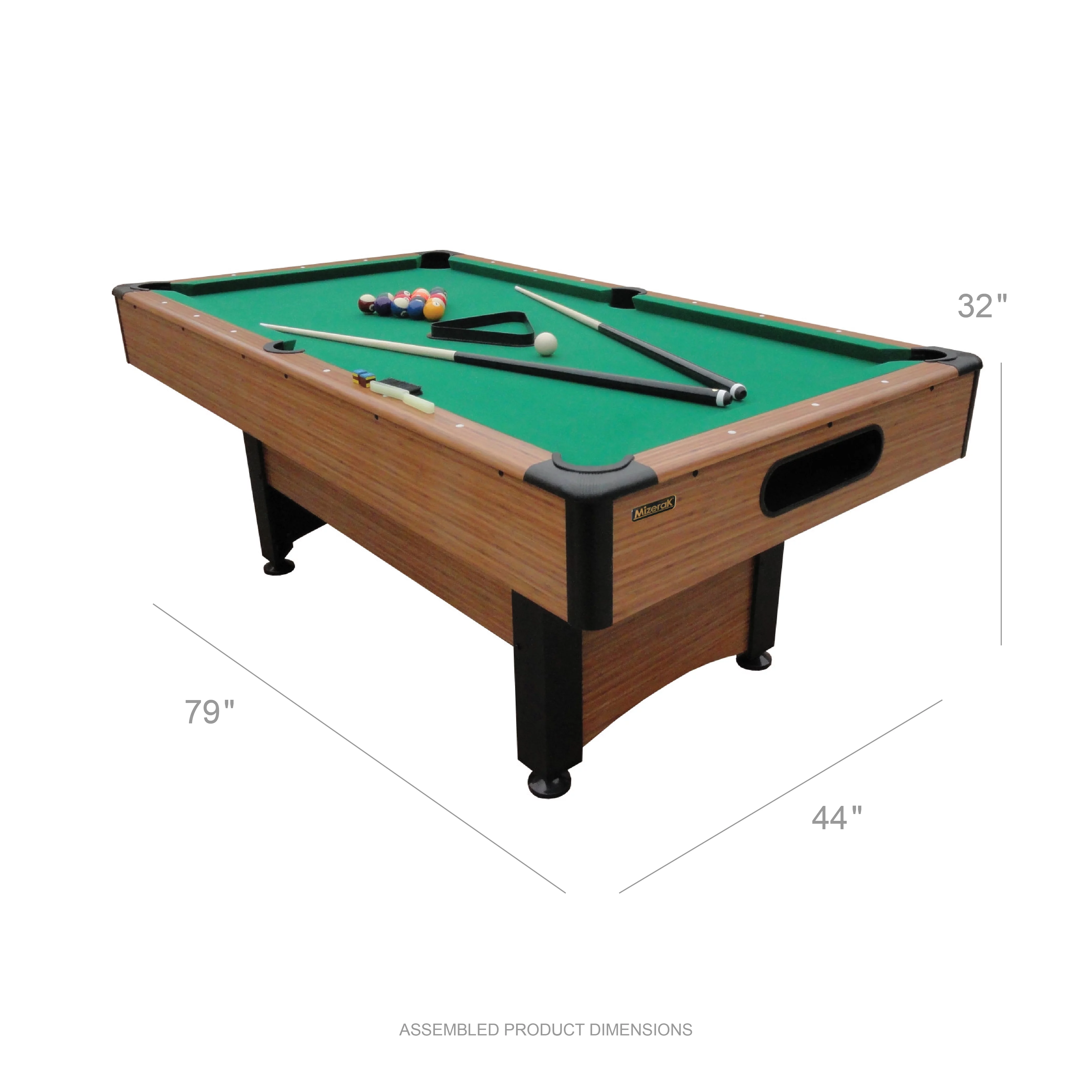 Mizerak Dynasty Space Saver 6.5 Ft. Billiard Table with Leg Levelers, Automatic Ball Return and Classic Green Nylon Cloth