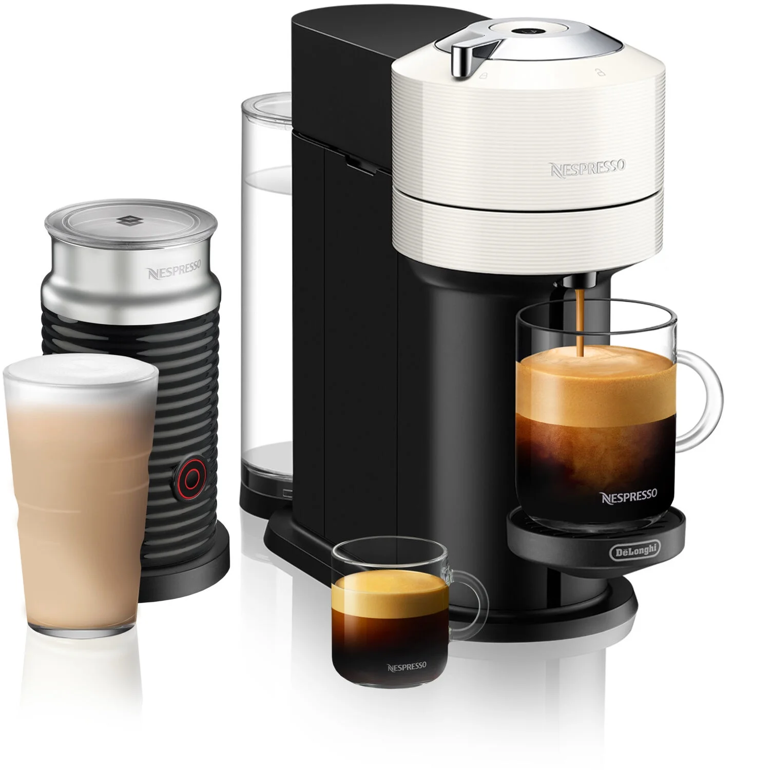 Nespresso ENV120WAE Vertuo Next Coffee and Espresso Maker, Machine + Aeroccino, White