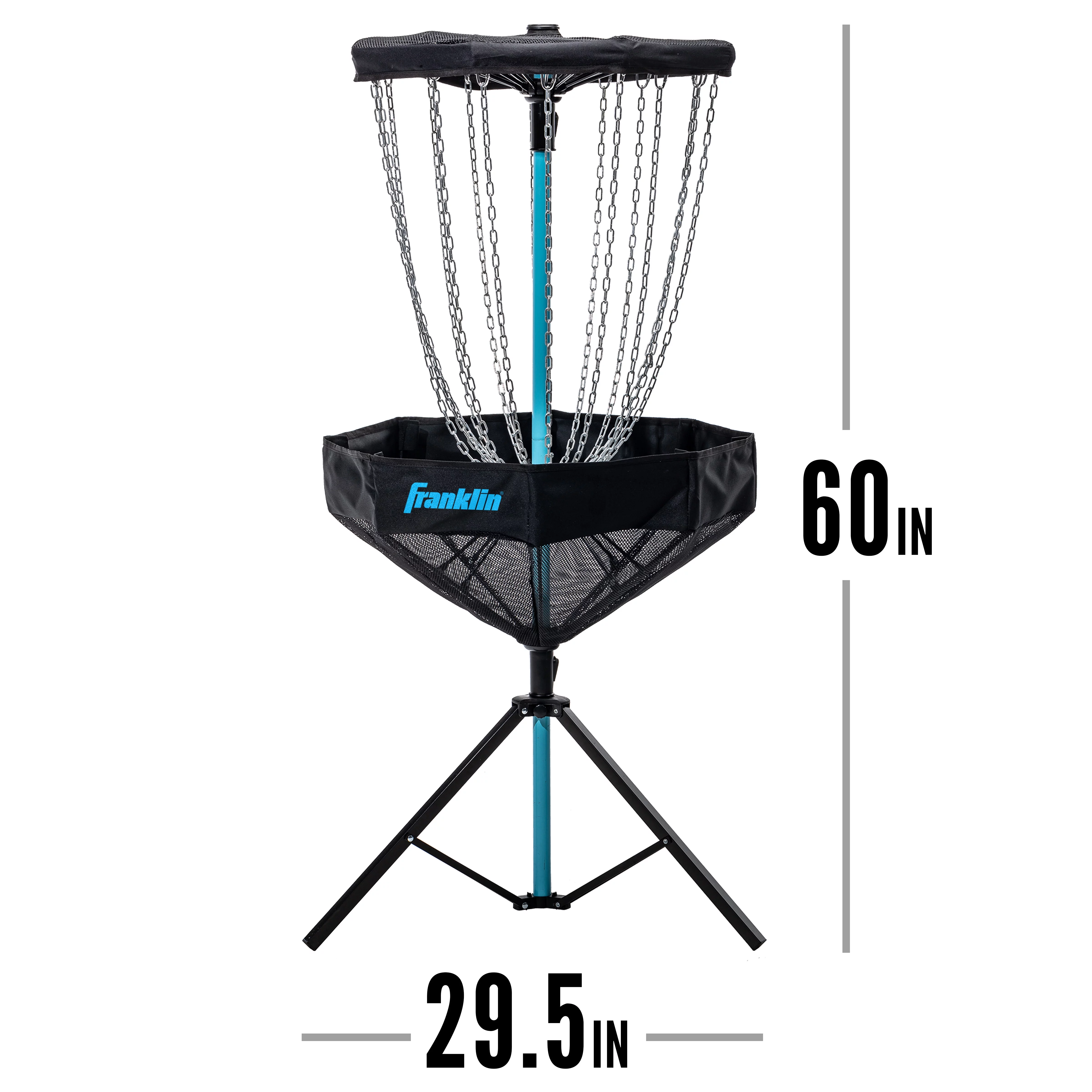 Franklin Sports Disc Golf Basket – PDGA Approved – Elite Portable Disc Golf Target Basket Set with Premium Metal Chains + Canvas Basket – Disc Golf Equipment + Hole Stand