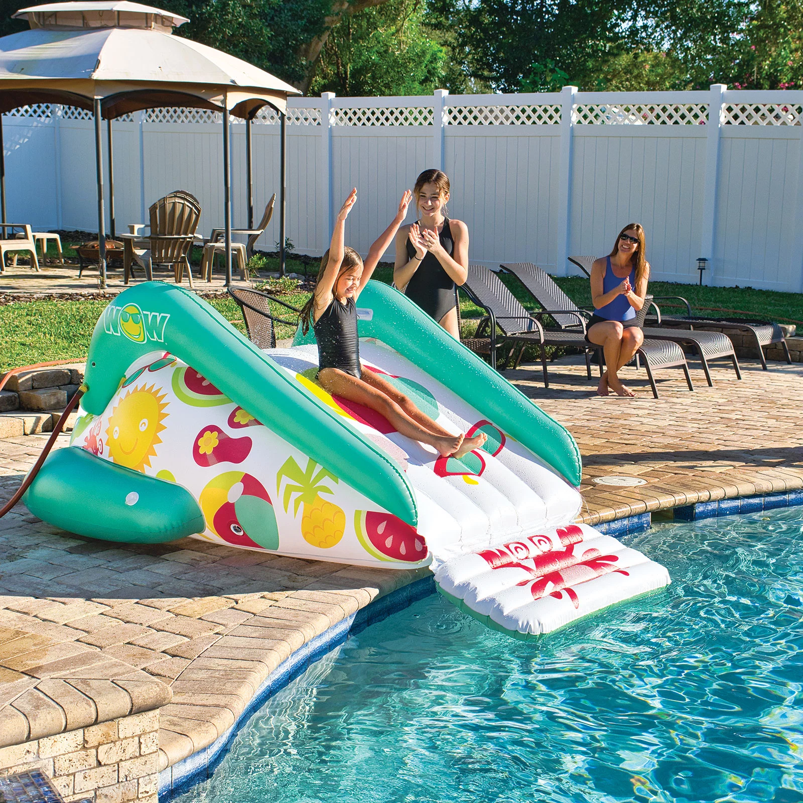 WOW Sports Green Beach Pool Slide, 95 x 67 x 36.5 in