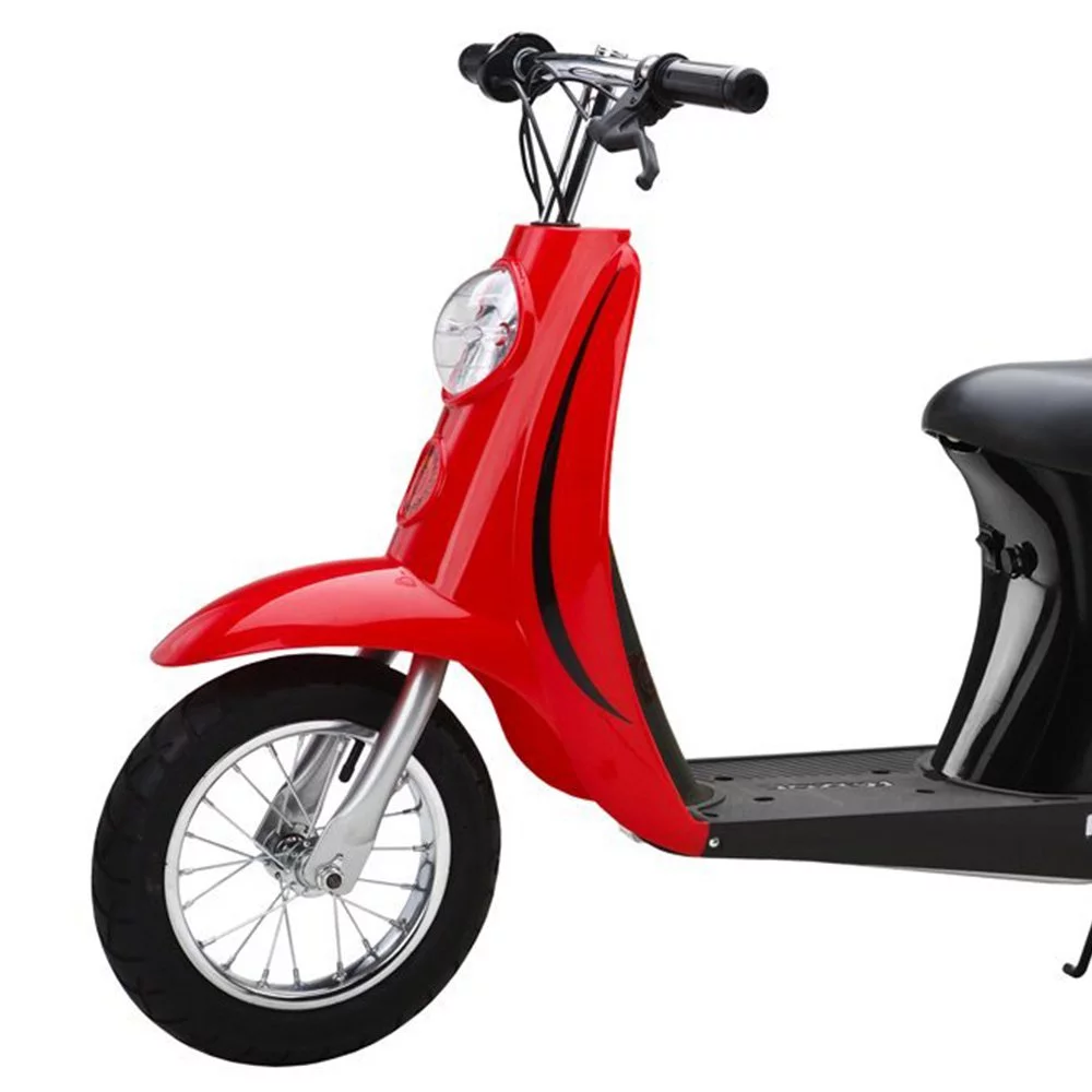 Razor Pocket Mod Mini Euro 24V Electric Kids Ride-on Retro Scooter, Red