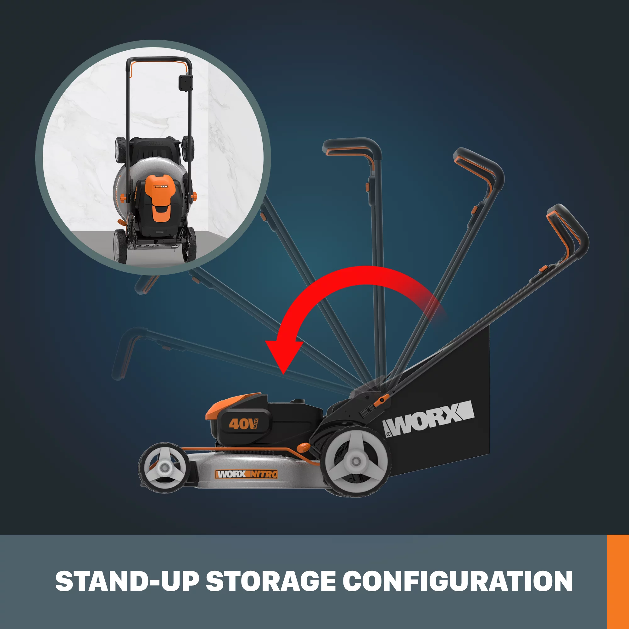 Worx Nitro WG751.3 40V Power Share PRO 4.0Ah 20″ Cordless Push Lawn Mower, Battery and Charger Included