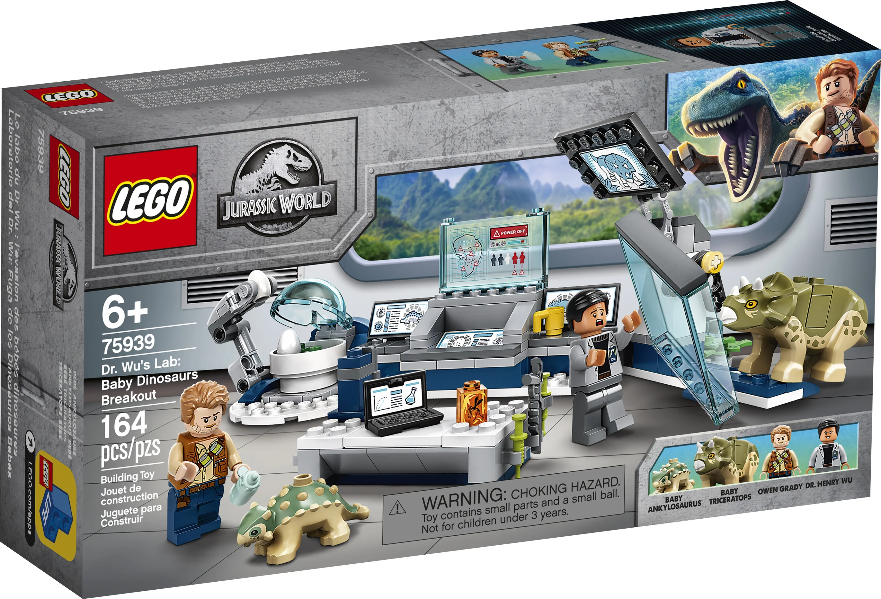 LEGO Jurassic World Dr. Wu’s Lab: Baby Dinosaurs Breakout 75939 Dinosaur Toy for Creative Play (164 Pieces)