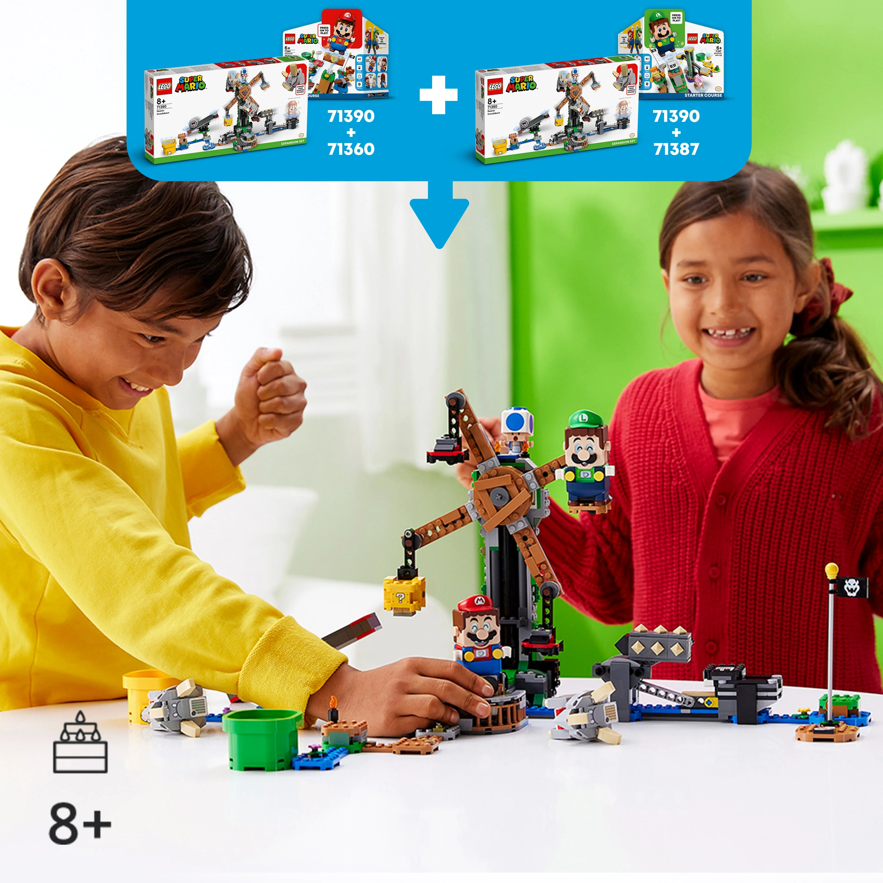 LEGO Super Mario Reznor Knockdown Expansion Set 71390 Building Toy Playset for Kids (862 Pieces)