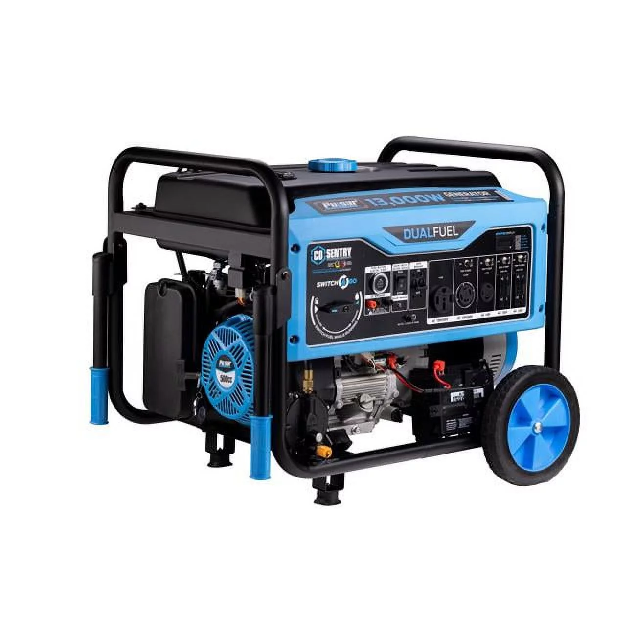 Pulsar 13000-Watt Dual Fuel Generator with Recoil – Remote & Push Button Start & CO Alert