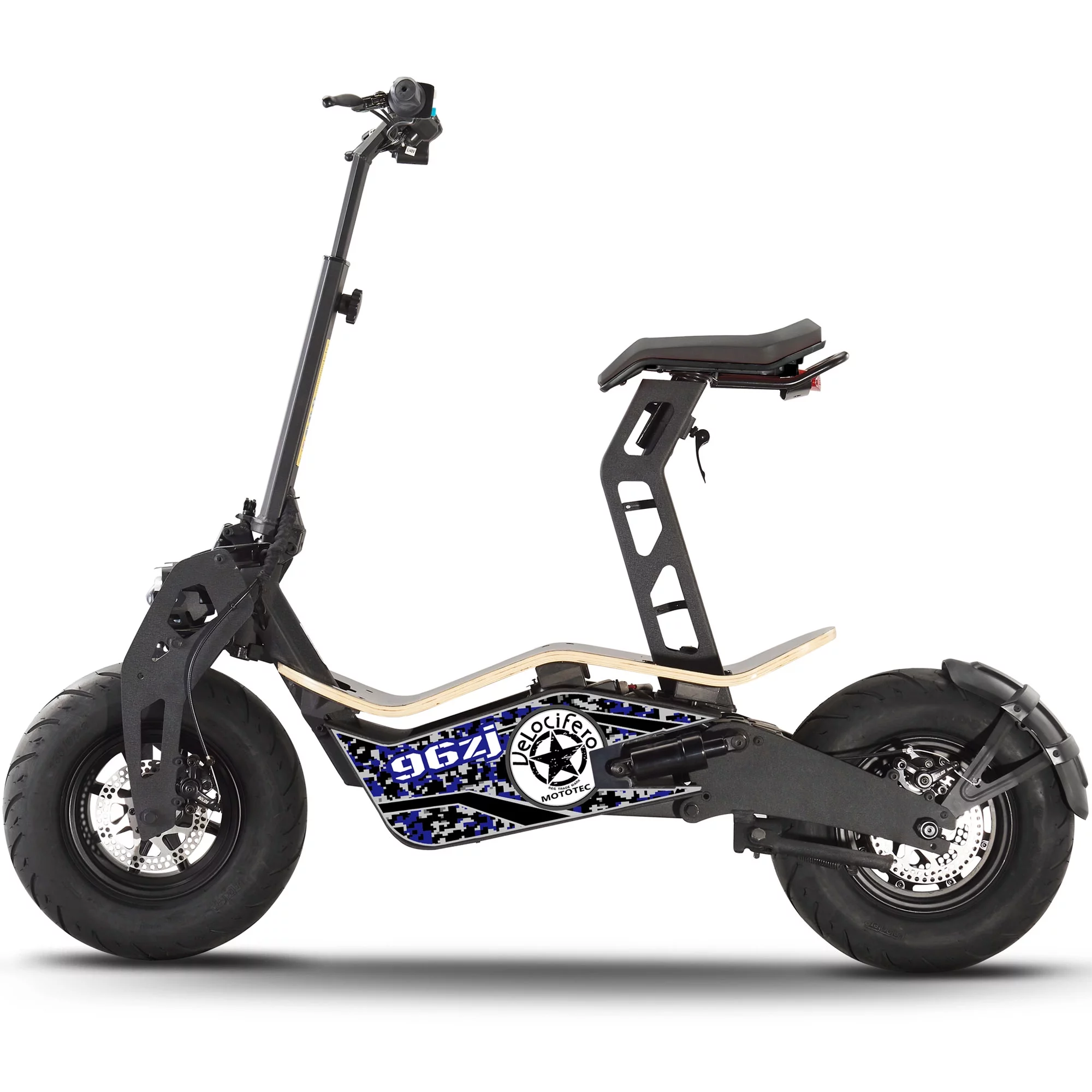 MotoTec Mad Fat Tire 1600w 48v Electric Scooter with Seat