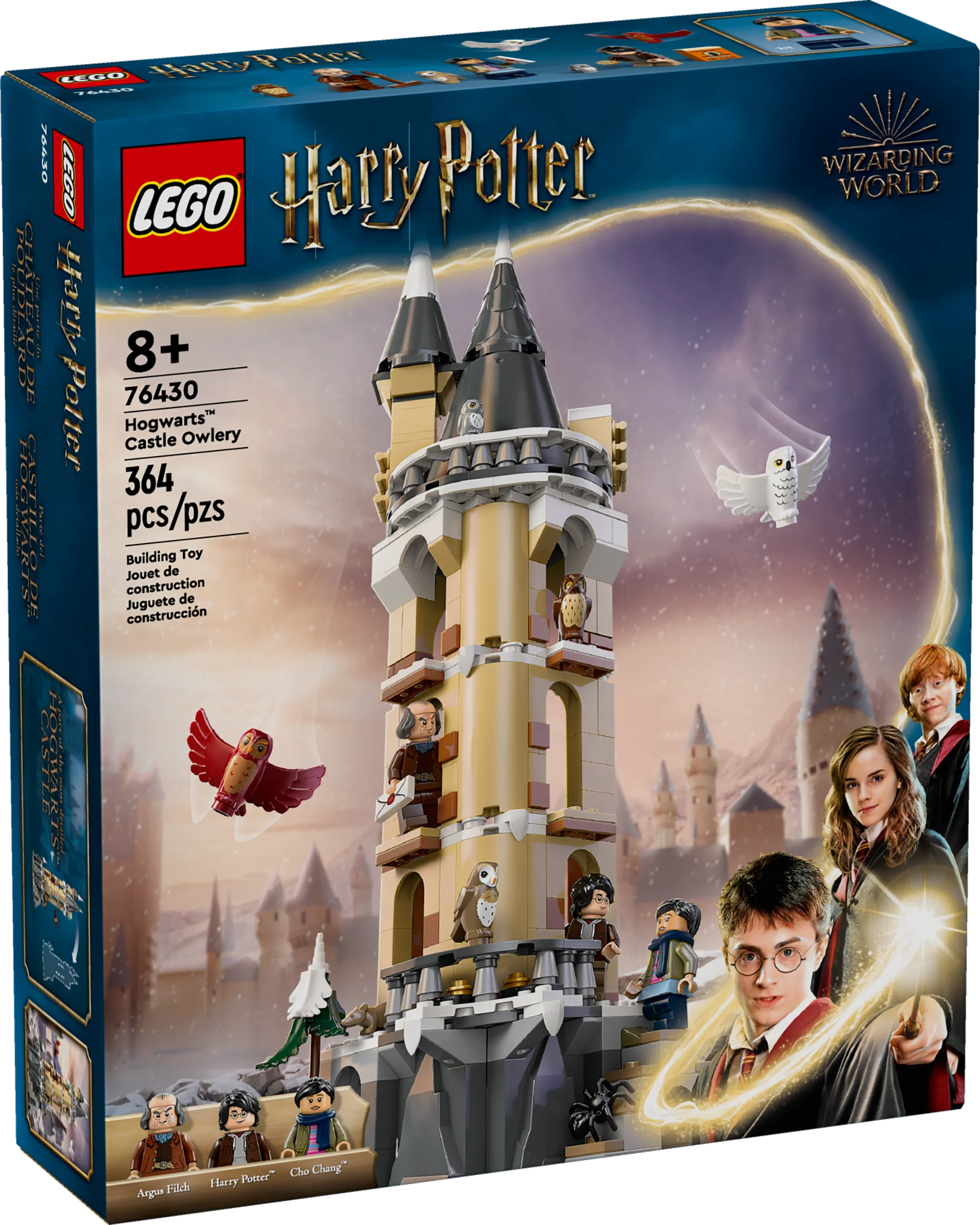 LEGO Harry Potter Hogwarts Castle Owlery Toy, Wizarding World Fantasy Toy for Girls and Boys, Harry Potter Toy Playset with 3 Characters, Birthday Gift Idea for Kids Ages 8 and Up, 76430