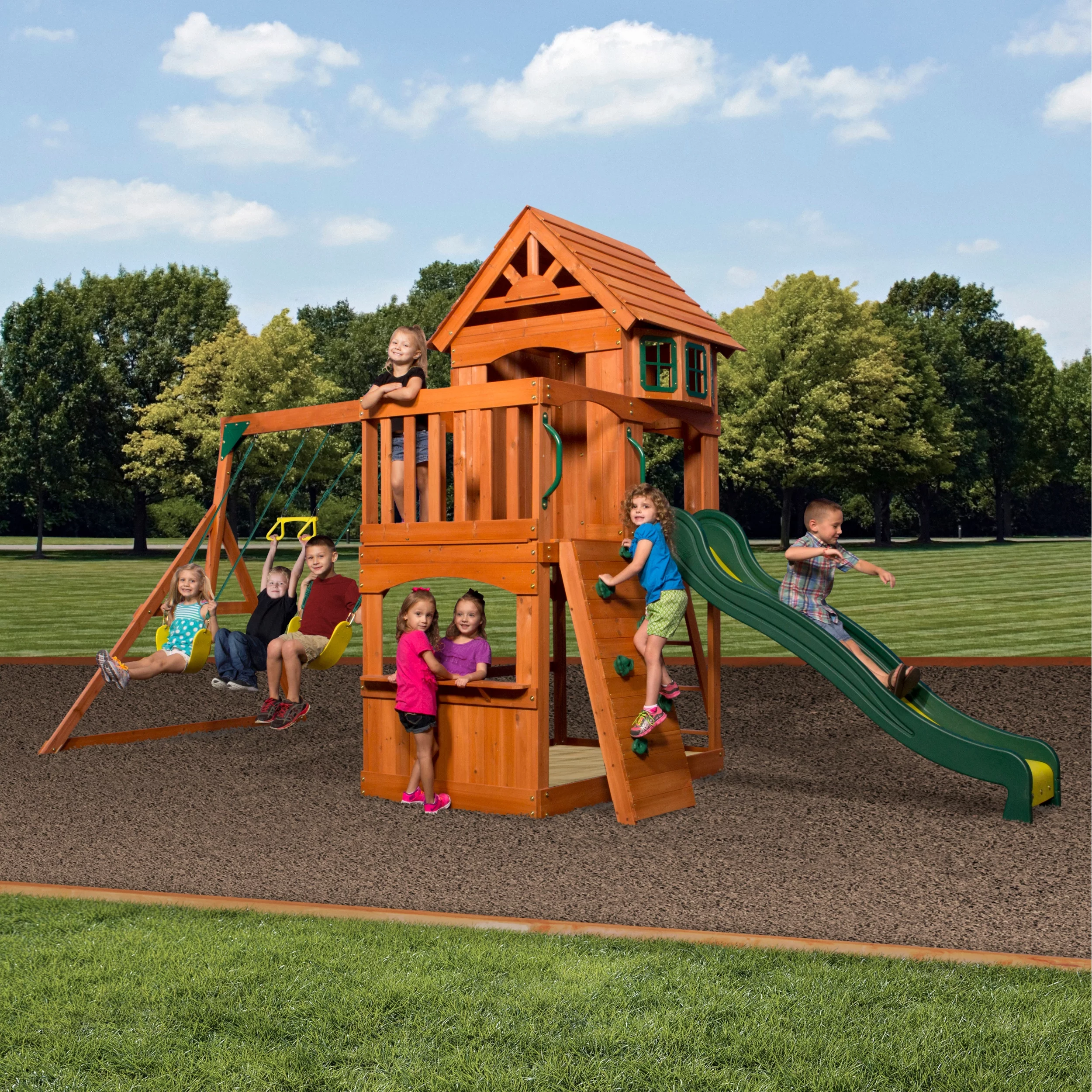 Backyard Discovery Atlantis Swing Set, Wood