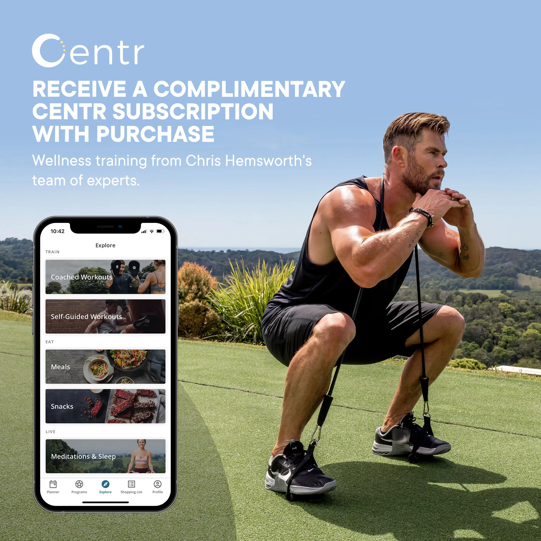 Centr by Chris Hemsworth Fitness Essentials Kit Home Workout Equipment + 3-Month Centr Subscription