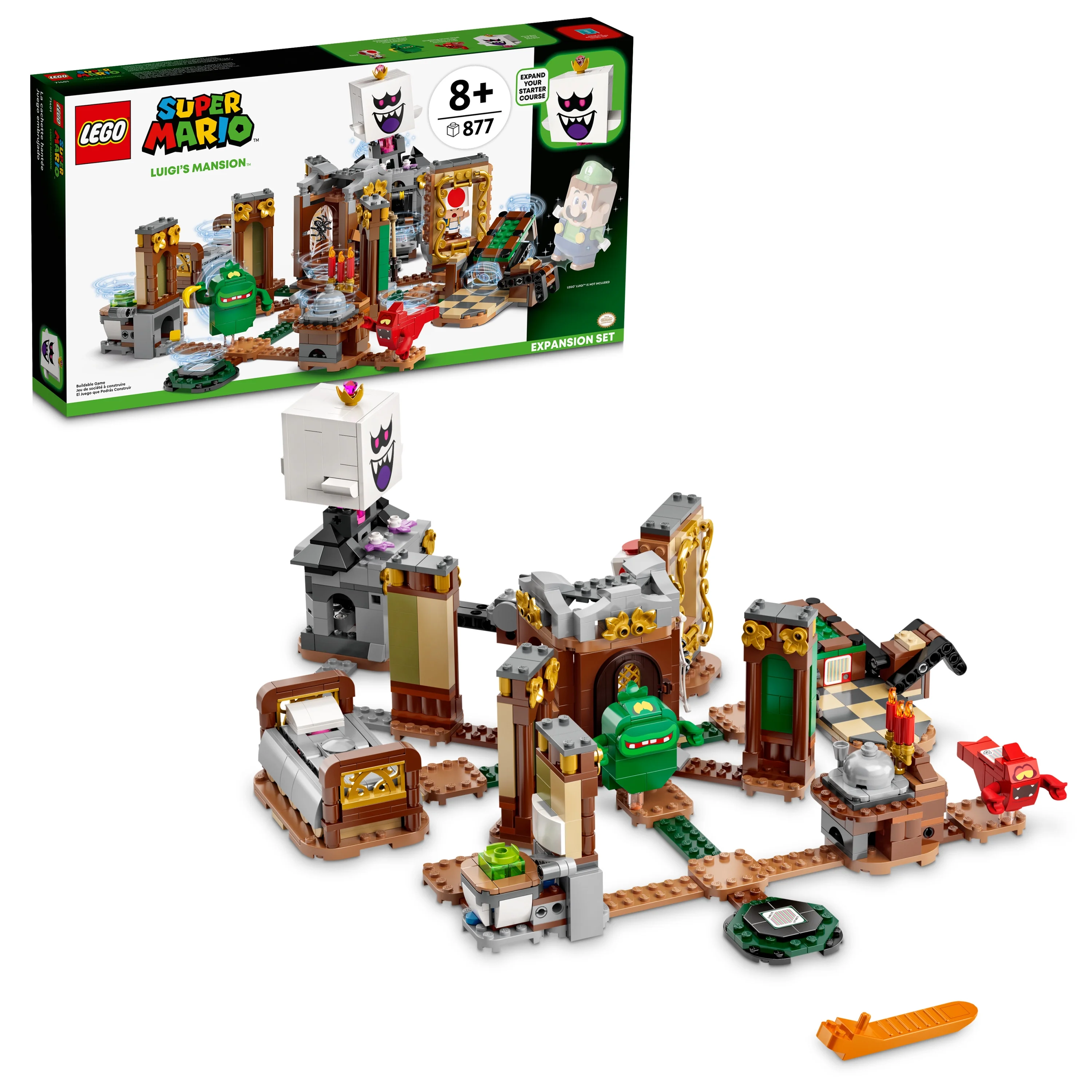 LEGO Super Mario Luigi’s Mansion Haunt-and-Seek Expansion Set 71401 Toy Building Kit for Kids Aged 8 and up (877 Pieces)