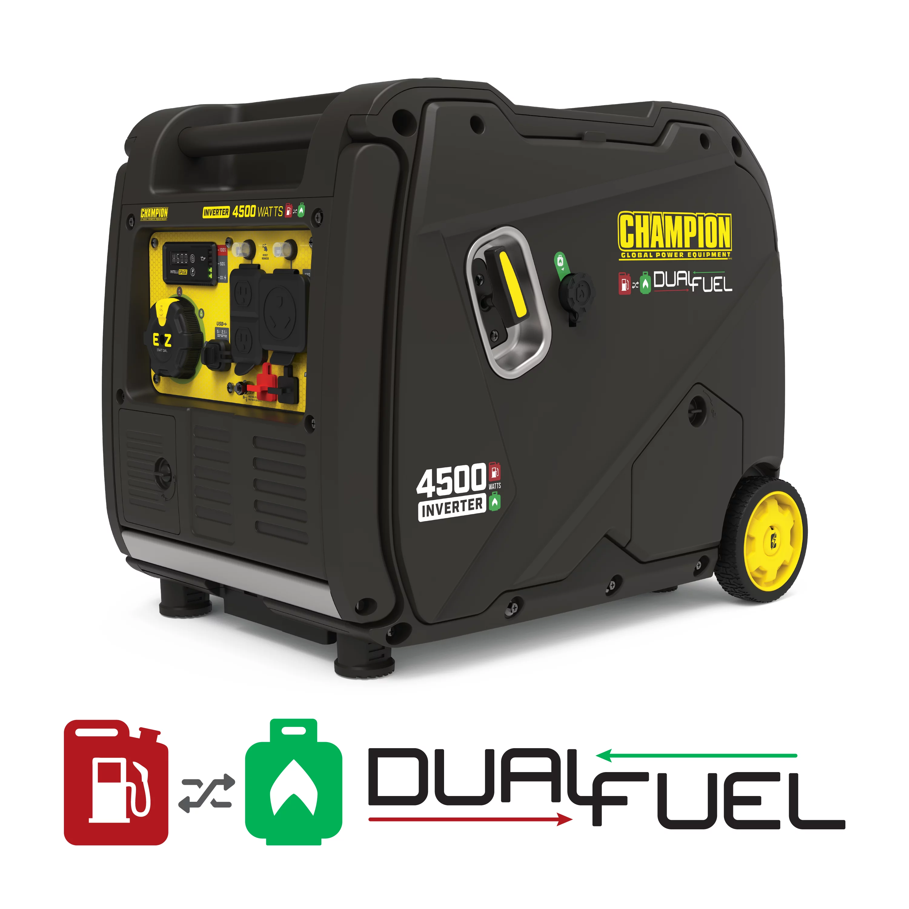 Champion 4500-Watt Portable Dual Fuel Inverter Generator with Quiet Technology, Electric Start