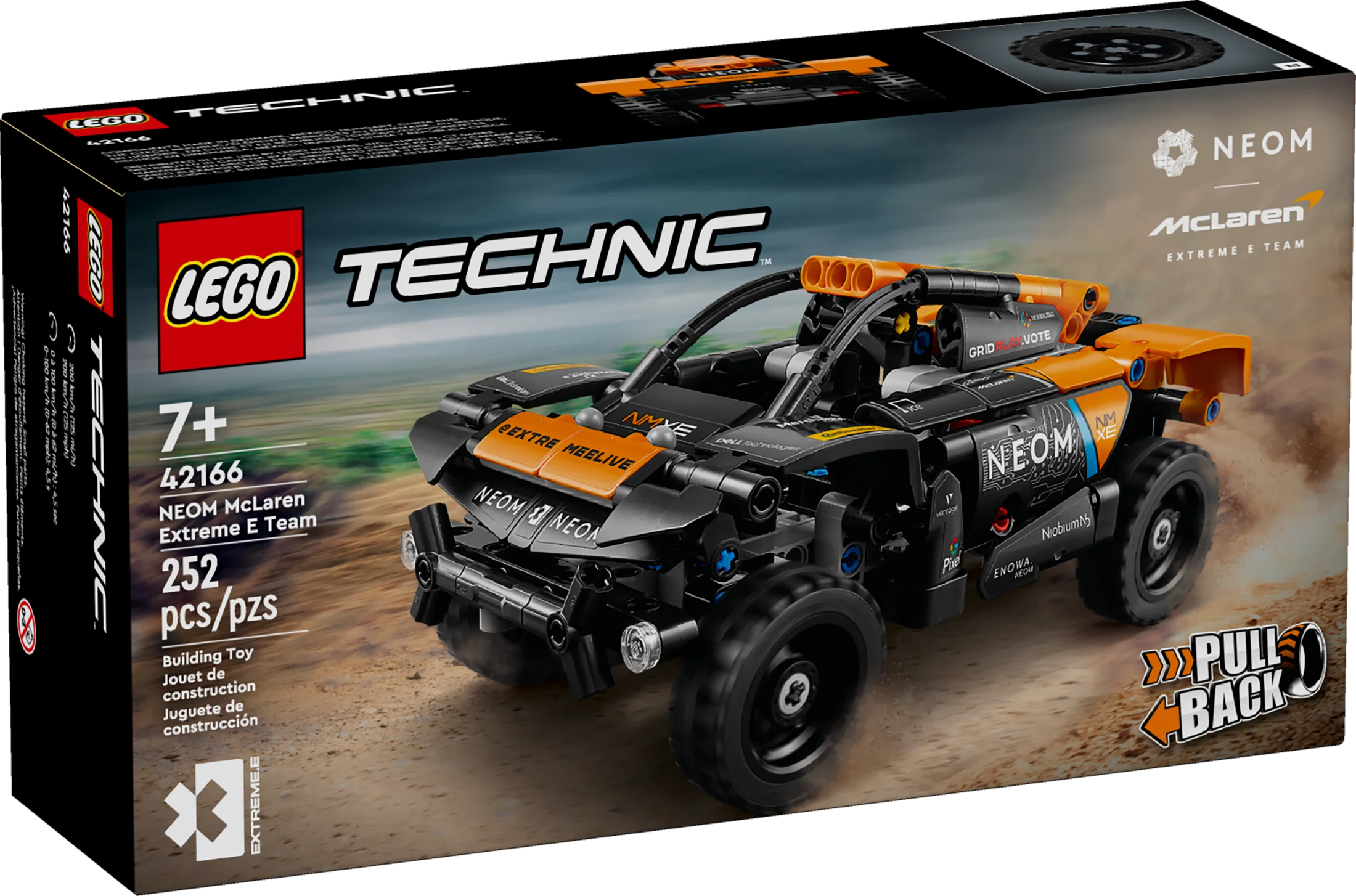 LEGO Technic NEOM McLaren Extreme E Race Car, Off-Road Pull Back Car Toy for Action Vehicle Role Play, Cool Toy for 7 Year Olds, McLaren Car Toy Gift Idea for Boys, Girls and Kids, 42166