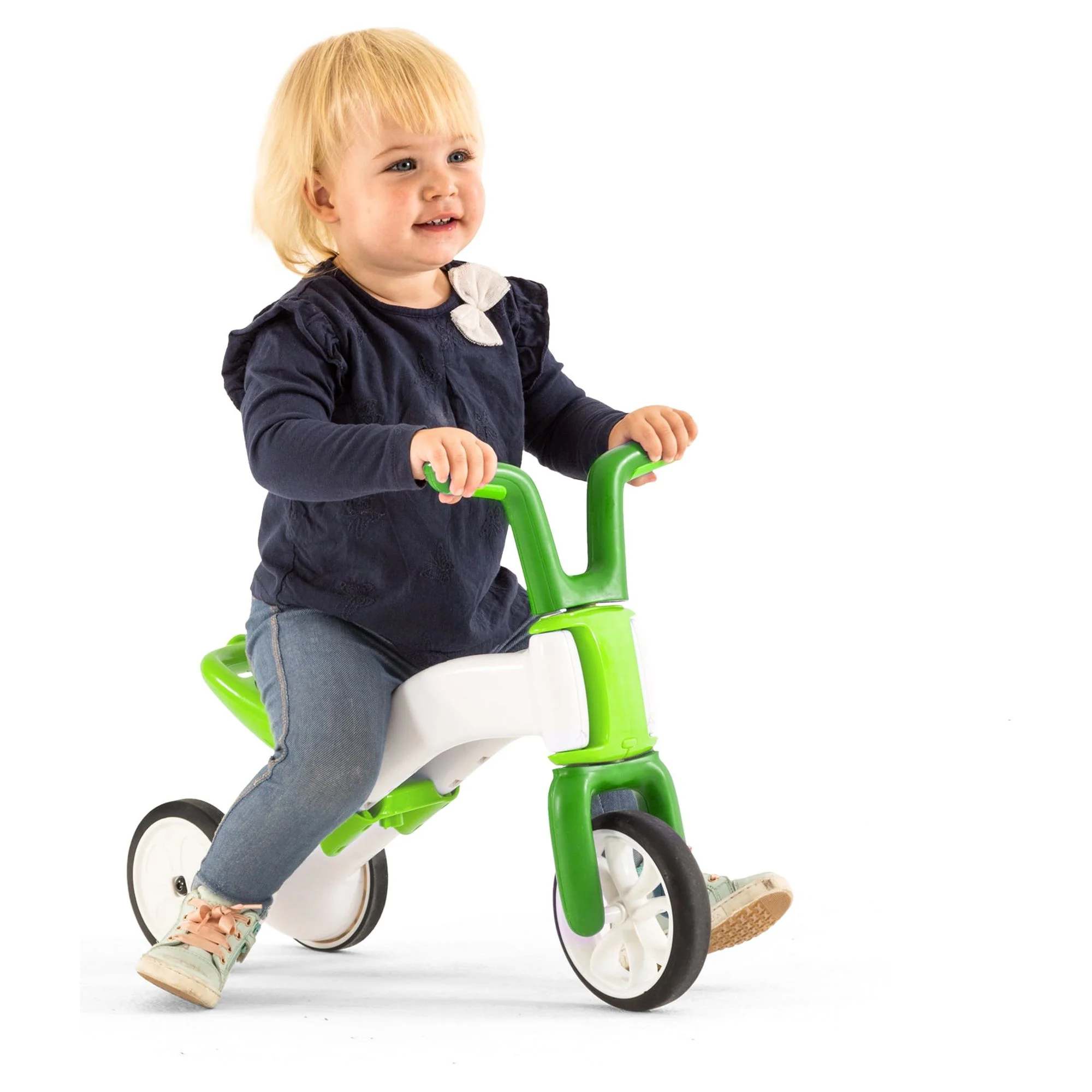 Chillafish Bunzi Gradual Balance Bike and Tricycle,6 inches, 2-in-1 Ride on Toy for 1-3 Years Old, Silent Non-Marking Wheels, Lime