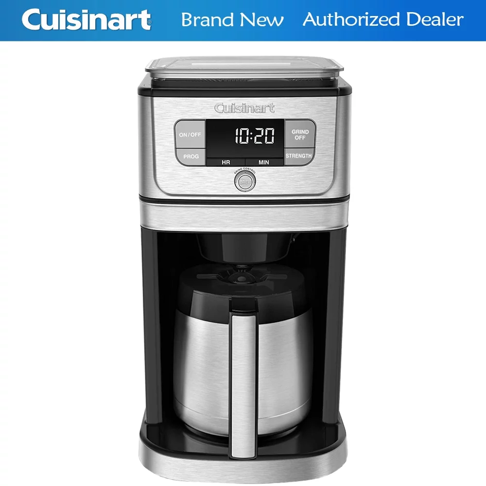 Cuisinart Grind & Brew 10 Cup Burr Coffeemaker, Silver, DGB-850