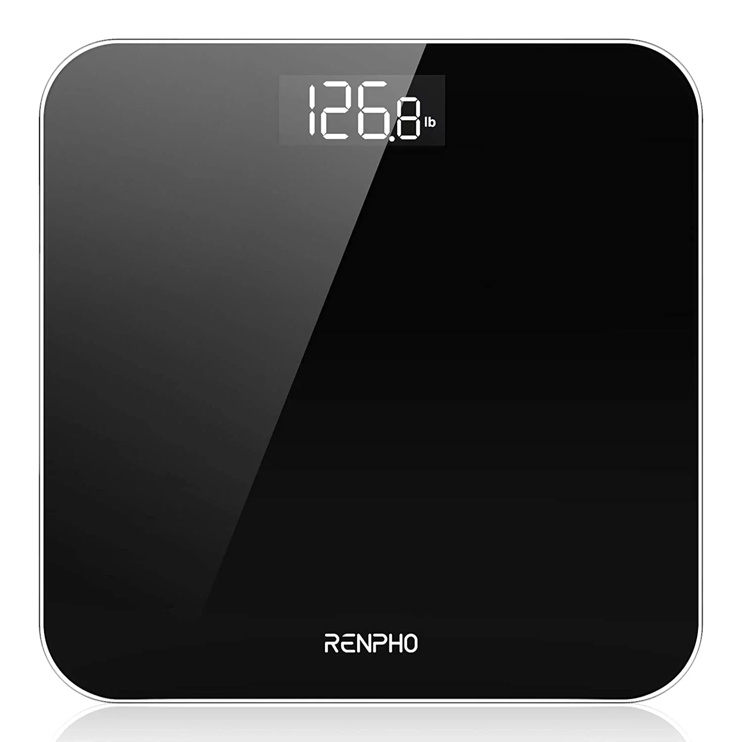 RENPHO Digital Body Weight Scale, Highly Accurate Scale for Weight, LED Display Weight Measurements, Round Corner Design, Anti-Slip, 400 lb