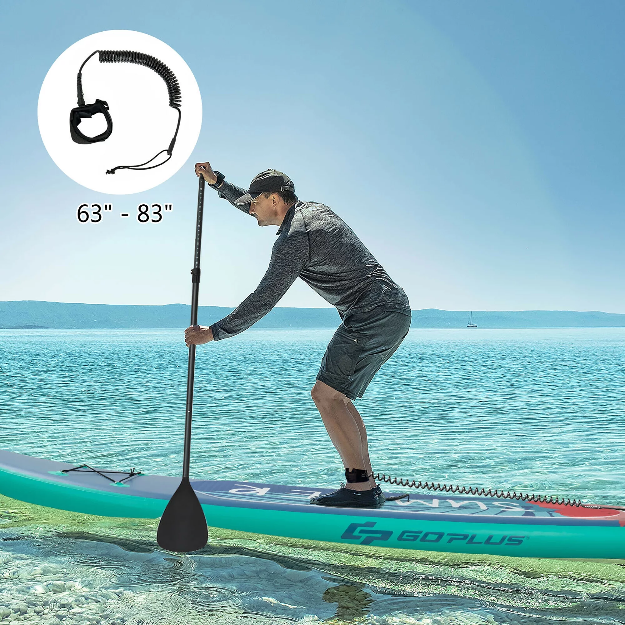 Goplus 11ft Inflatable Stand Up Paddle Board with Backpack Leash Aluminum Paddle