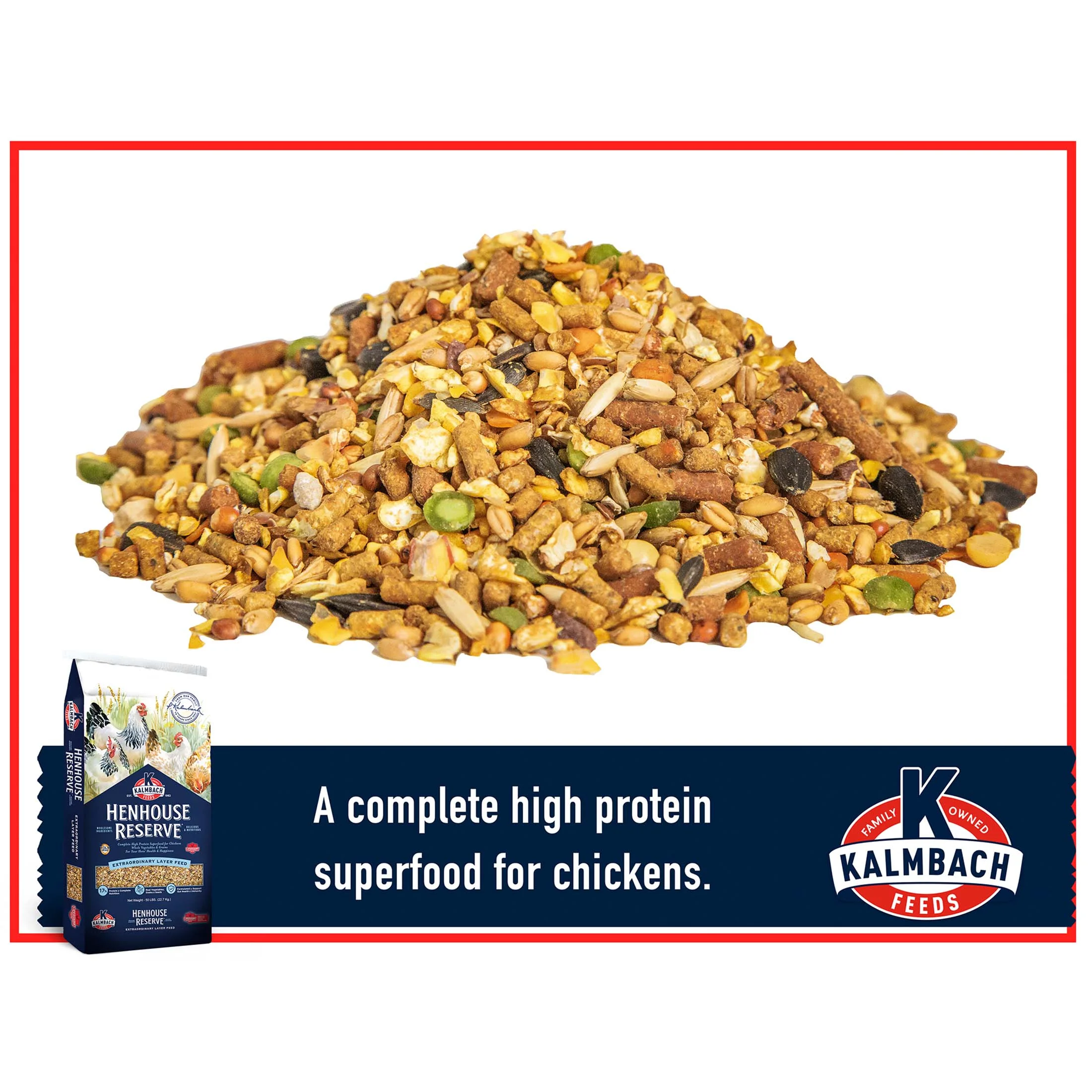 Kalmbach Feeds Henhouse Reserve – Extraordinary Whole Grain Layer Feed for Chickens, 30 lb