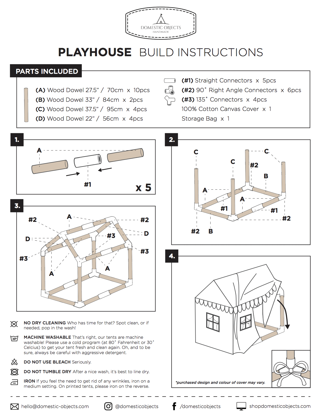 The Playhouse – Soft Cotton Canvas – Exceptional Quality- Comes with Carry Bag – Pink