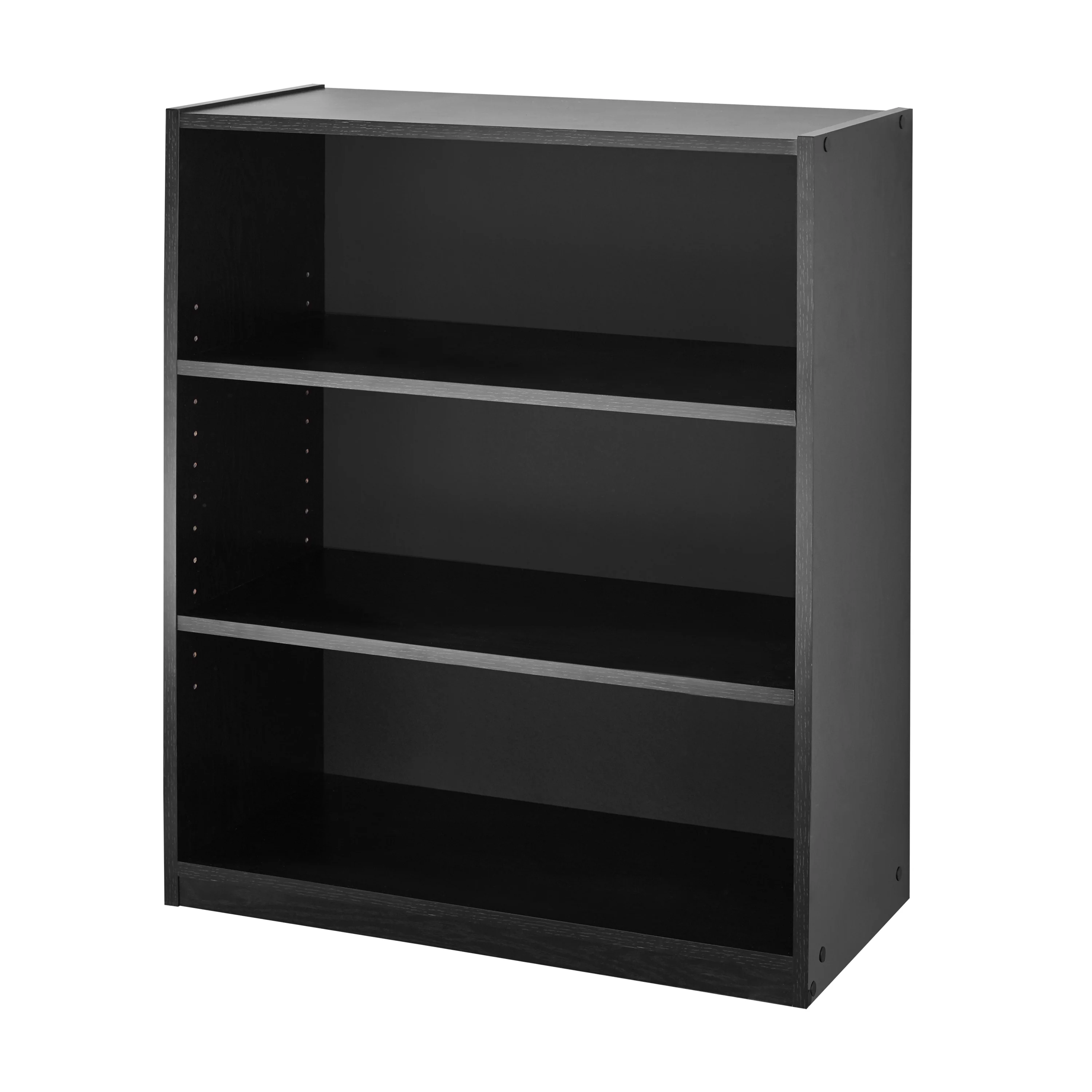 Mainstays 3-Shelf Bookcase with Adjustable Shelves, True Black Oak