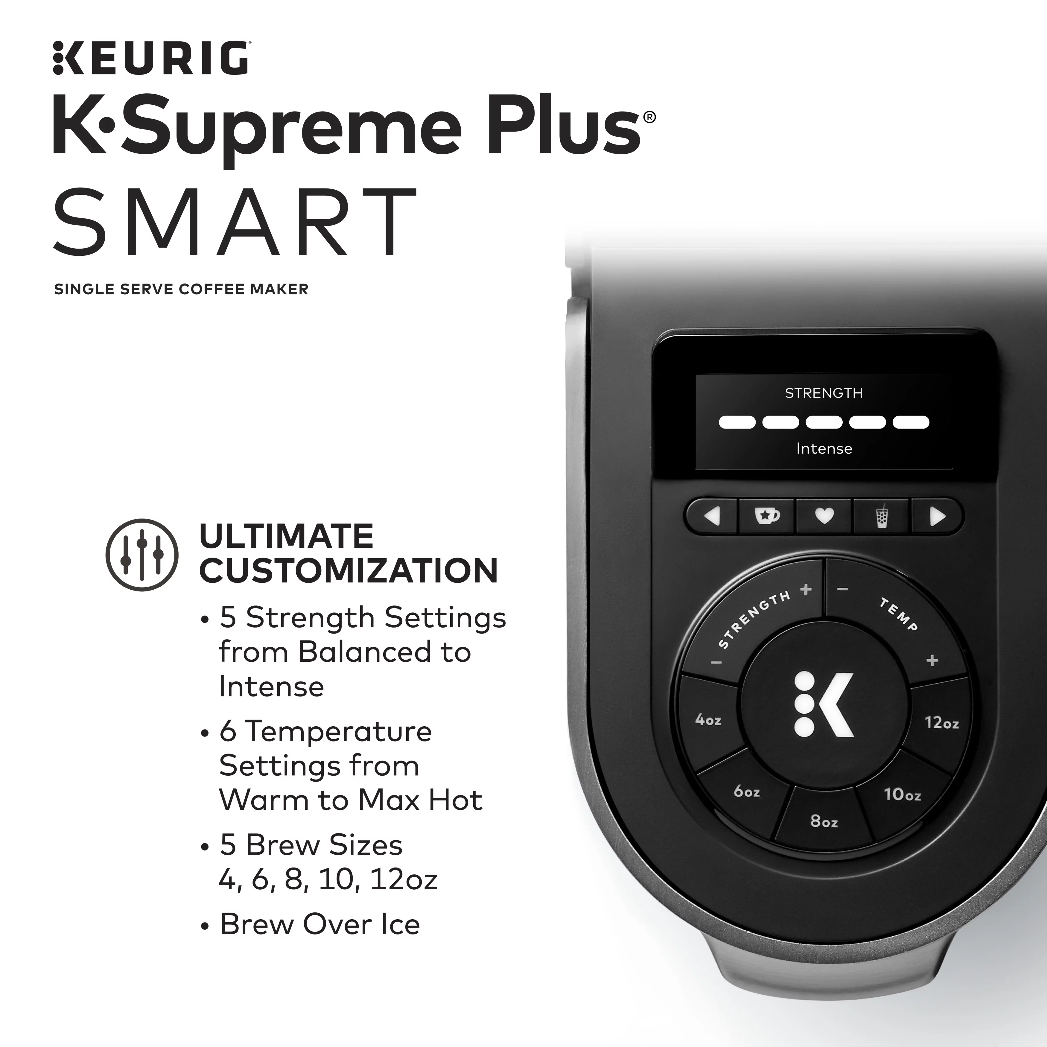 Keurig K-Supreme Plus Smart Single Serve K-Cup Pod Coffee Maker, Black