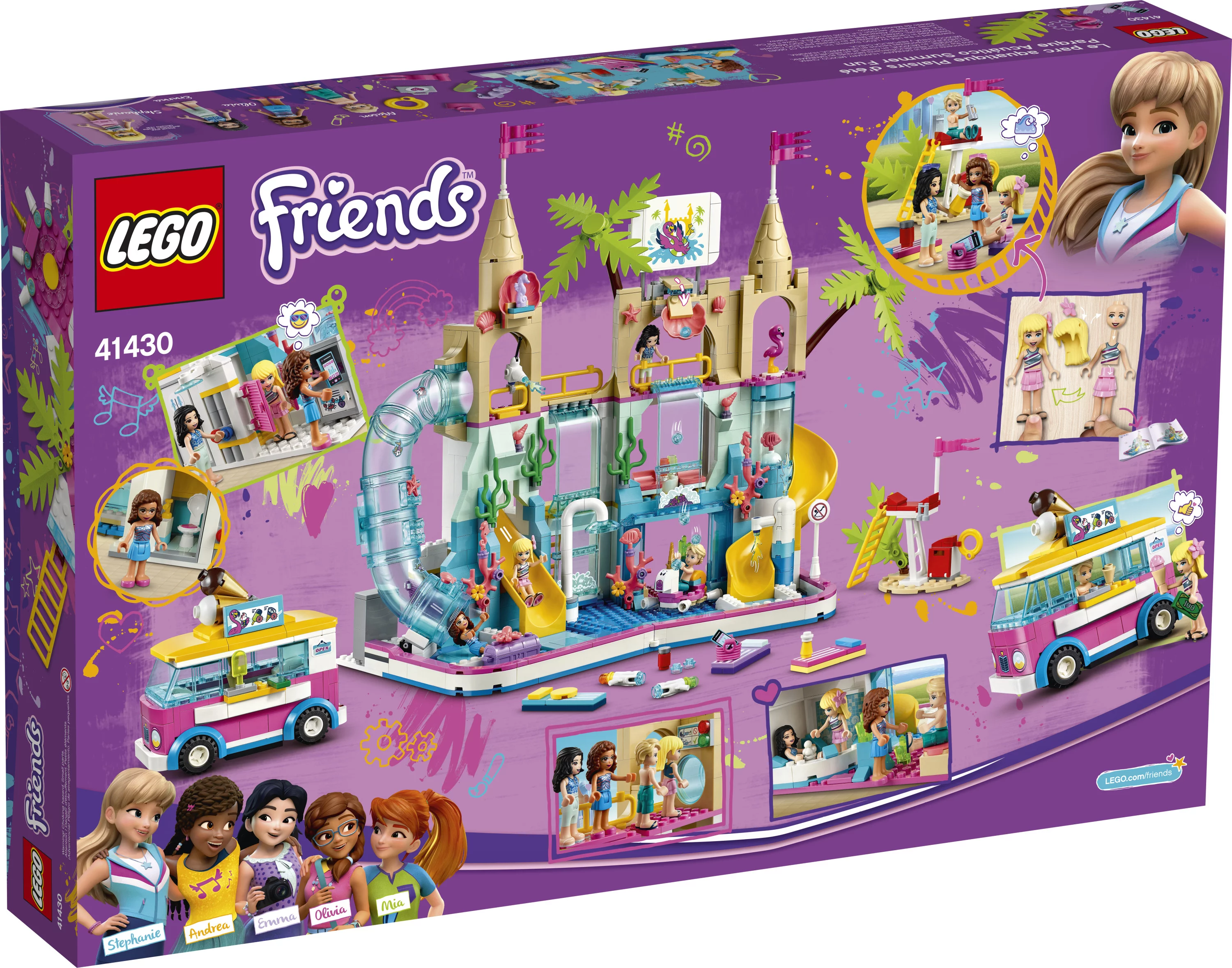 LEGO Friends Summer Fun Water Park Set 41430 Building Toy Inspires Hours of Creative Play (1001 Pieces)