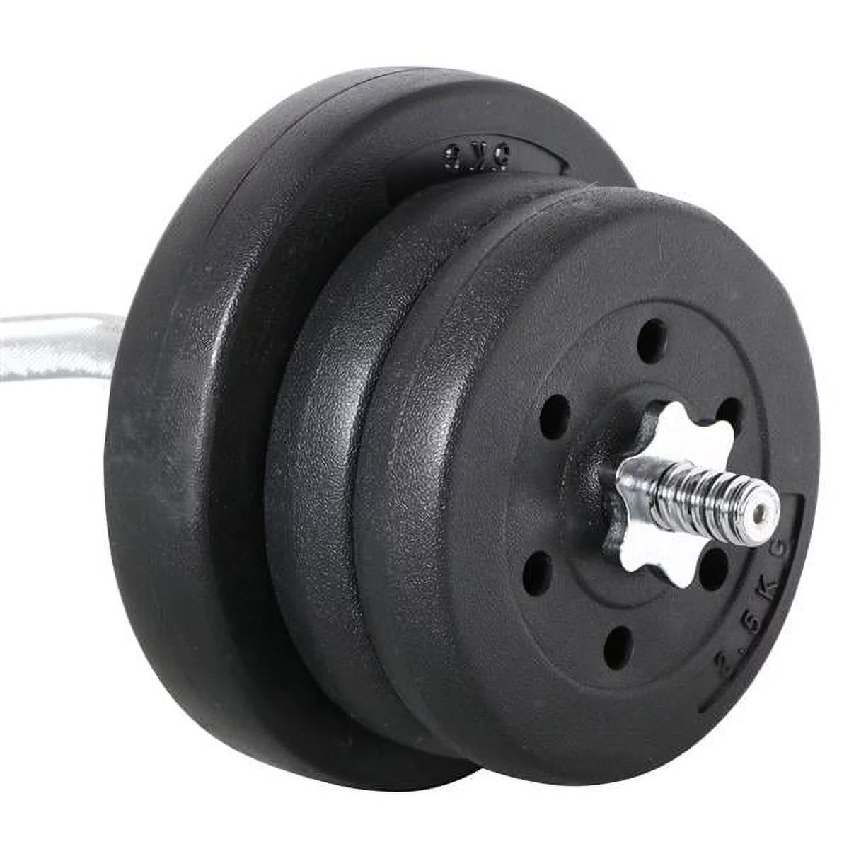 Easyfashion 55lb Barbell Dumbbell Weightlifting Set Black