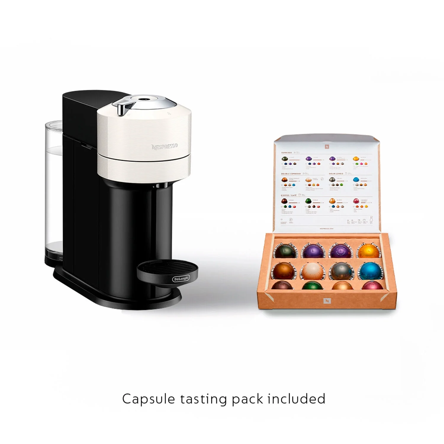 Nespresso ENV120WAE Vertuo Next Coffee and Espresso Maker, Machine + Aeroccino, White