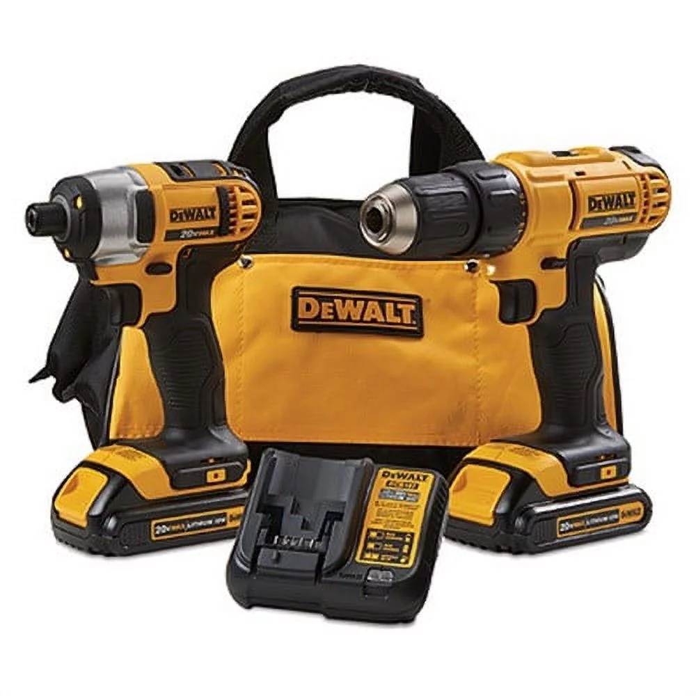 DeWALT® 20V MAX Cordless Drill Driver/Impact Driver Combo Kit 1.3 Ah Lithium Ion