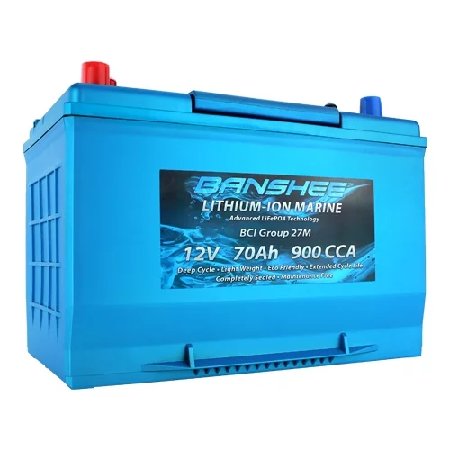 Dual Purpose Deep Cycle Lithium Marine Trolling Battery Group 27 Replaces Optima D27M 900CCA